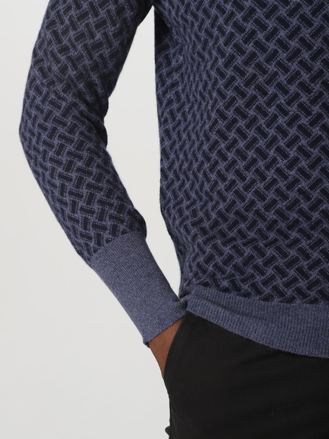DRUMOHR SWEATER: Drumohr sweater in jacquard cashmere, Blue - Img 3