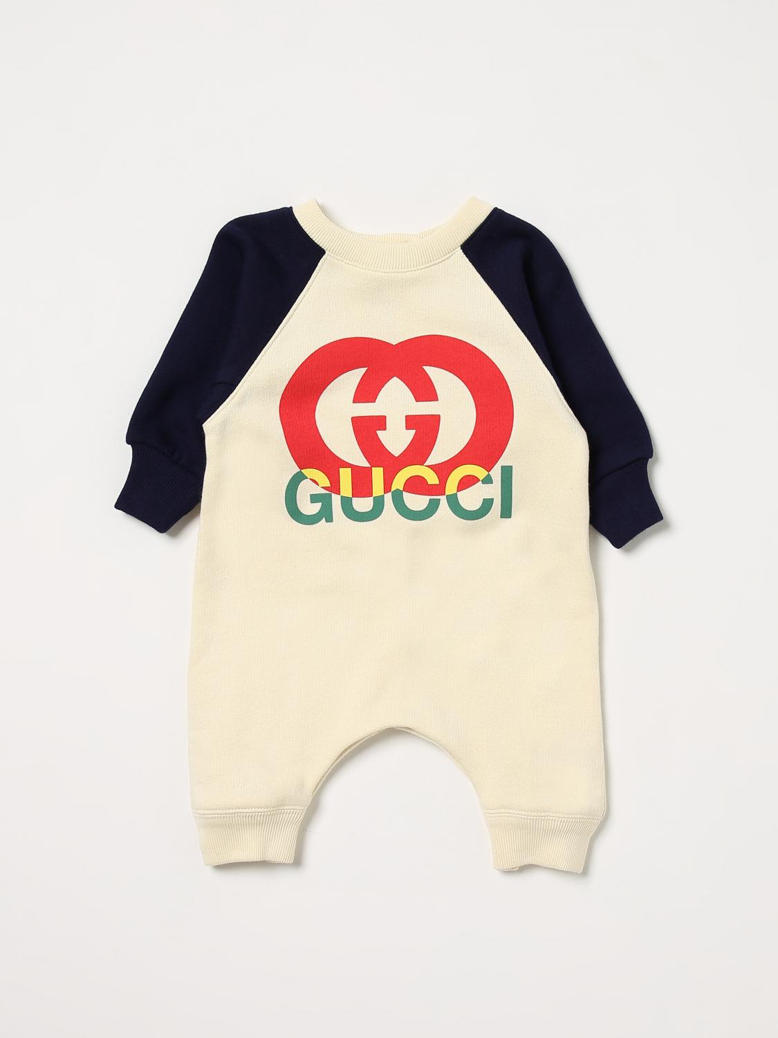 GUCCI: tracksuit in fleece cotton jersey Yellow Cream Gucci