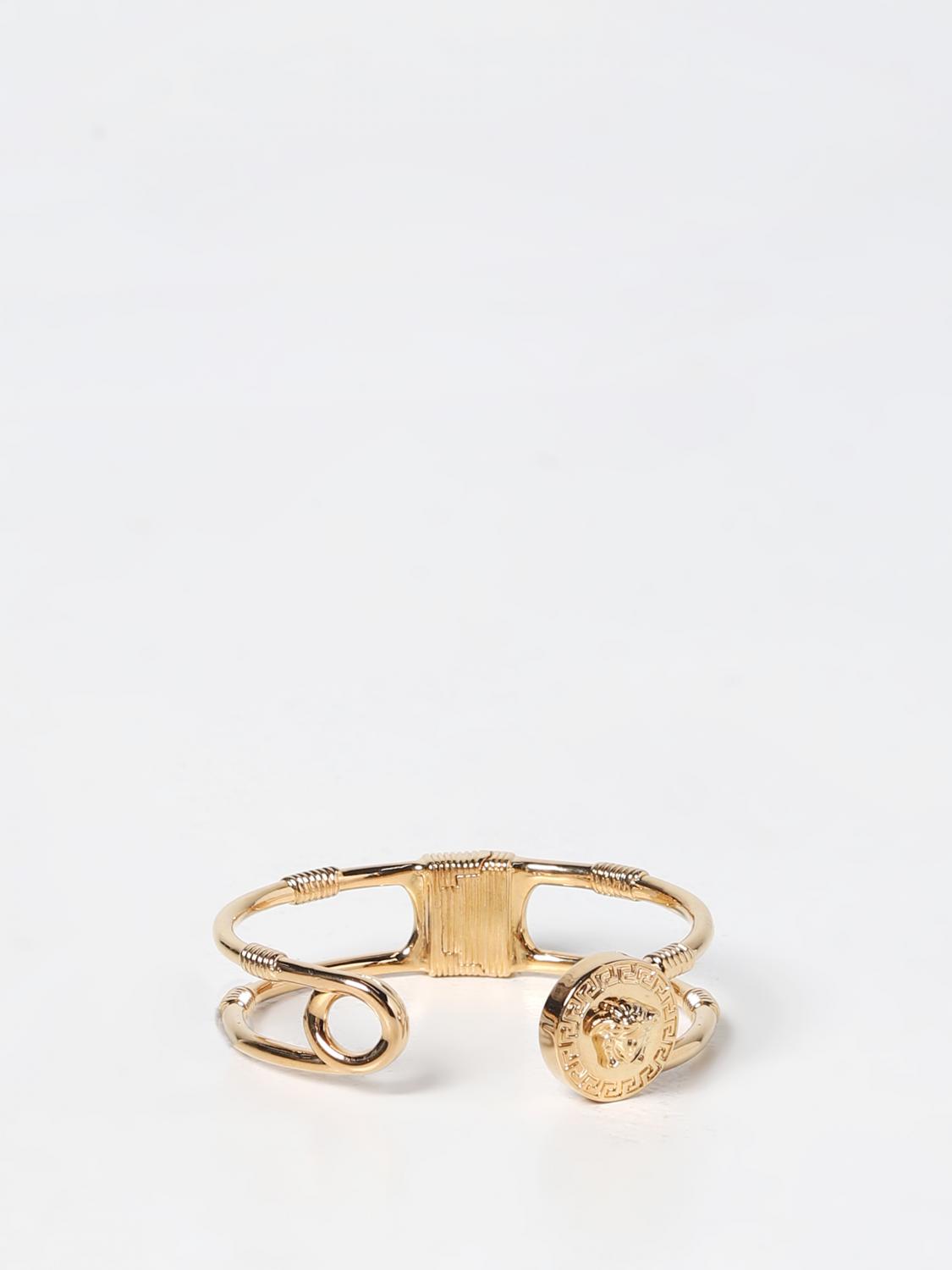 VERSACE GIOIELLO: Bracciale Safety Pin Versace in metallo nickel free, Marrone - Img 1