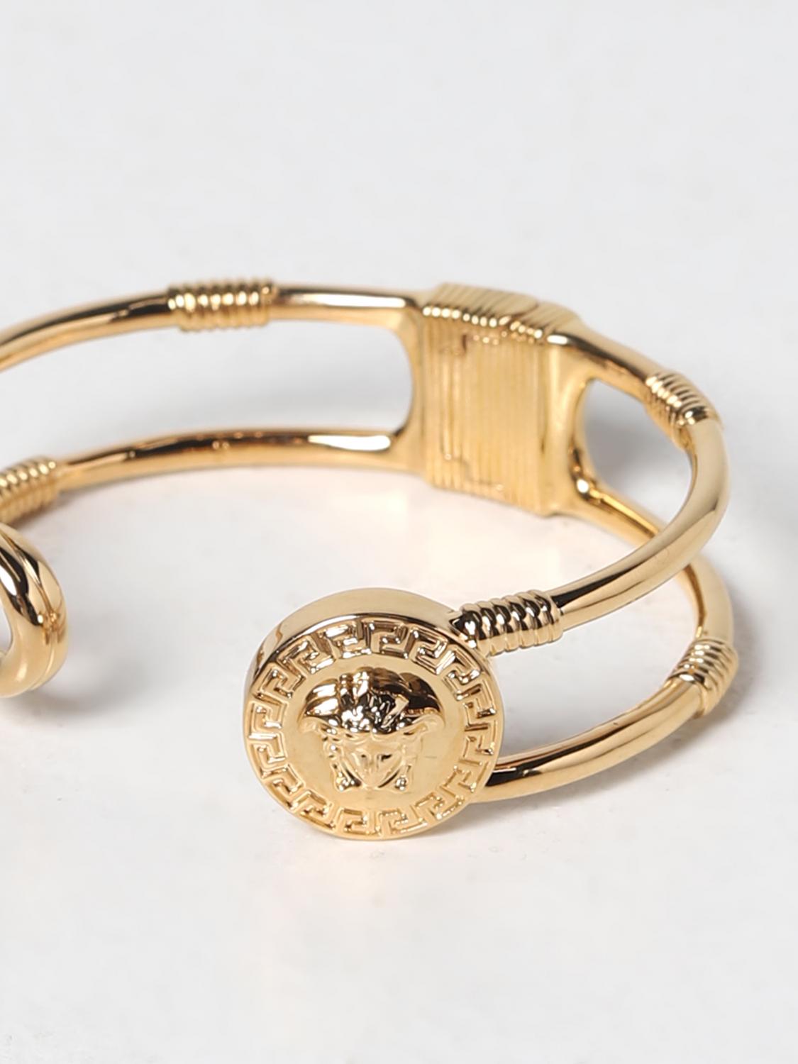 VERSACE GIOIELLO: Bracciale Safety Pin Versace in metallo nickel free, Marrone - Img 2