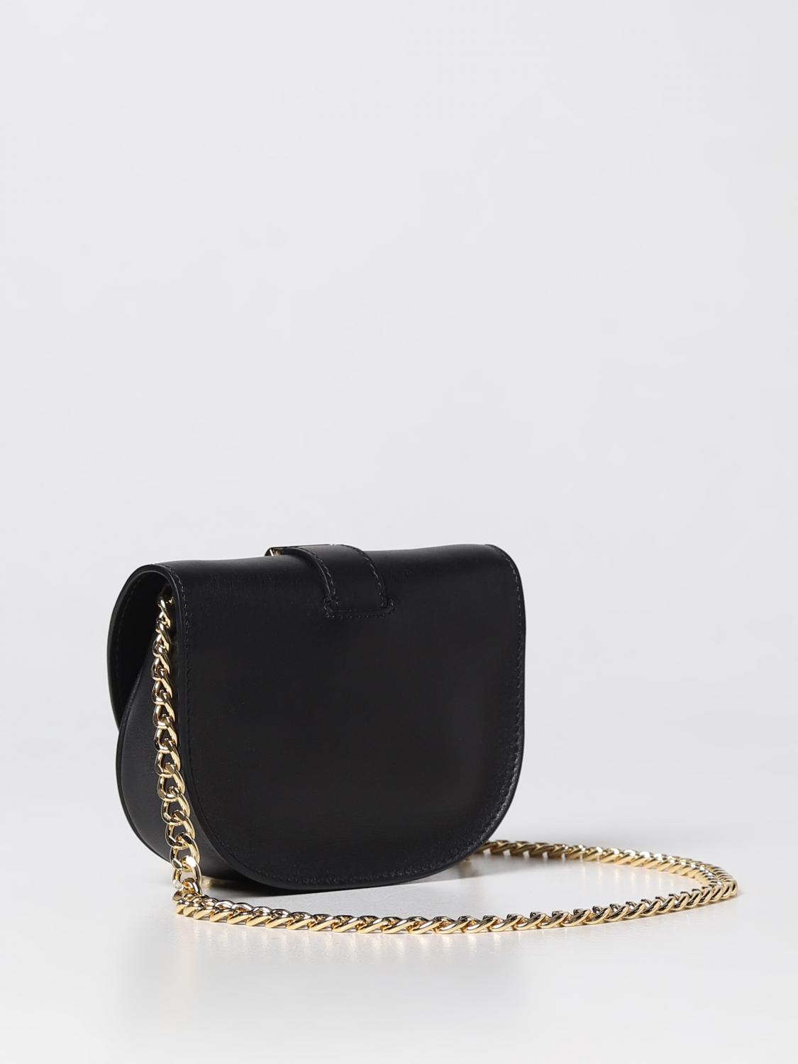 MOSCHINO COUTURE BORSA MINI: Borsa Moschino Couture in pelle con logo in metallo, Nero - Img 2