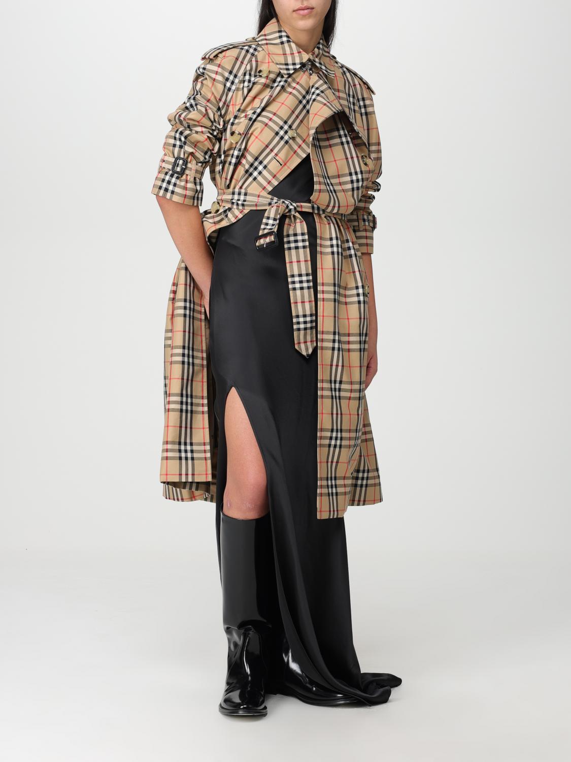 BURBERRY TRENCH COAT: Burberry trench coat in cotton with Check print, Beige - Img 2