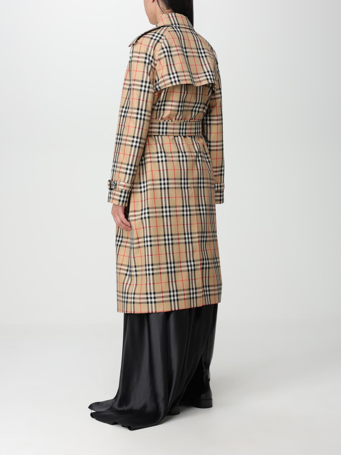 BURBERRY TRENCH COAT: Burberry trench coat in cotton with Check print, Beige - Img 3