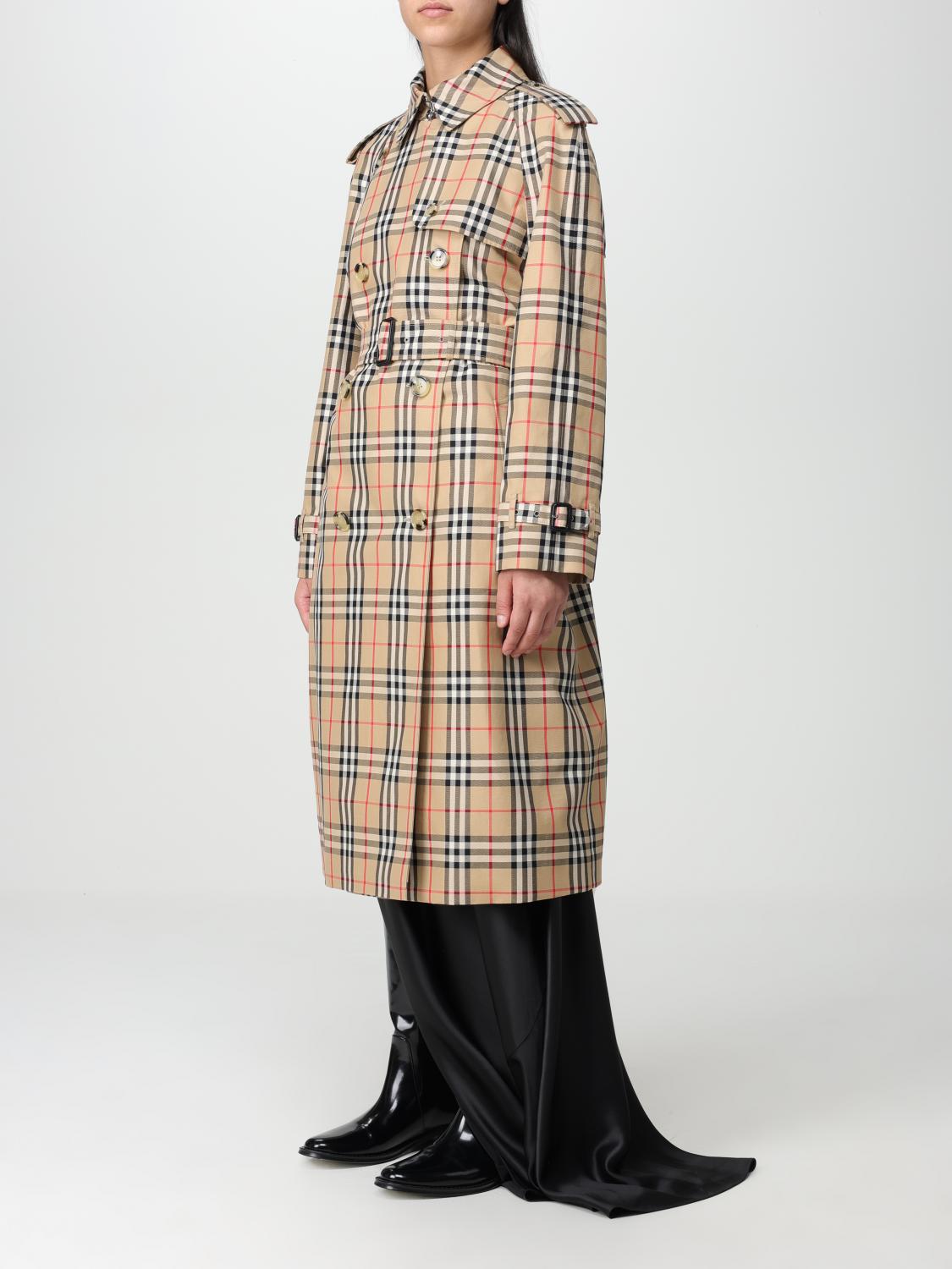 BURBERRY TRENCH COAT: Burberry trench coat in cotton with Check print, Beige - Img 4