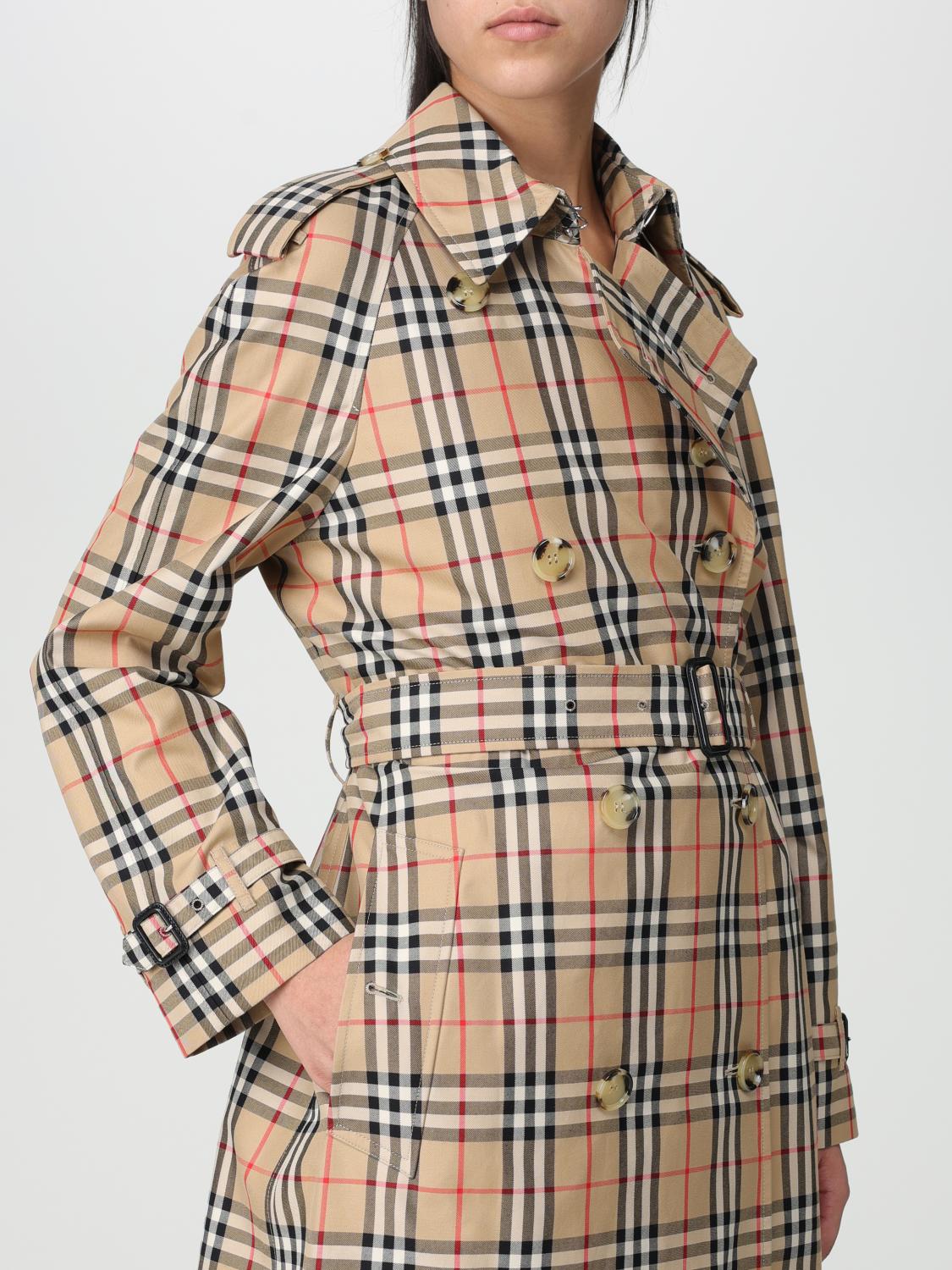 BURBERRY TRENCH COAT: Burberry trench coat in cotton with Check print, Beige - Img 5