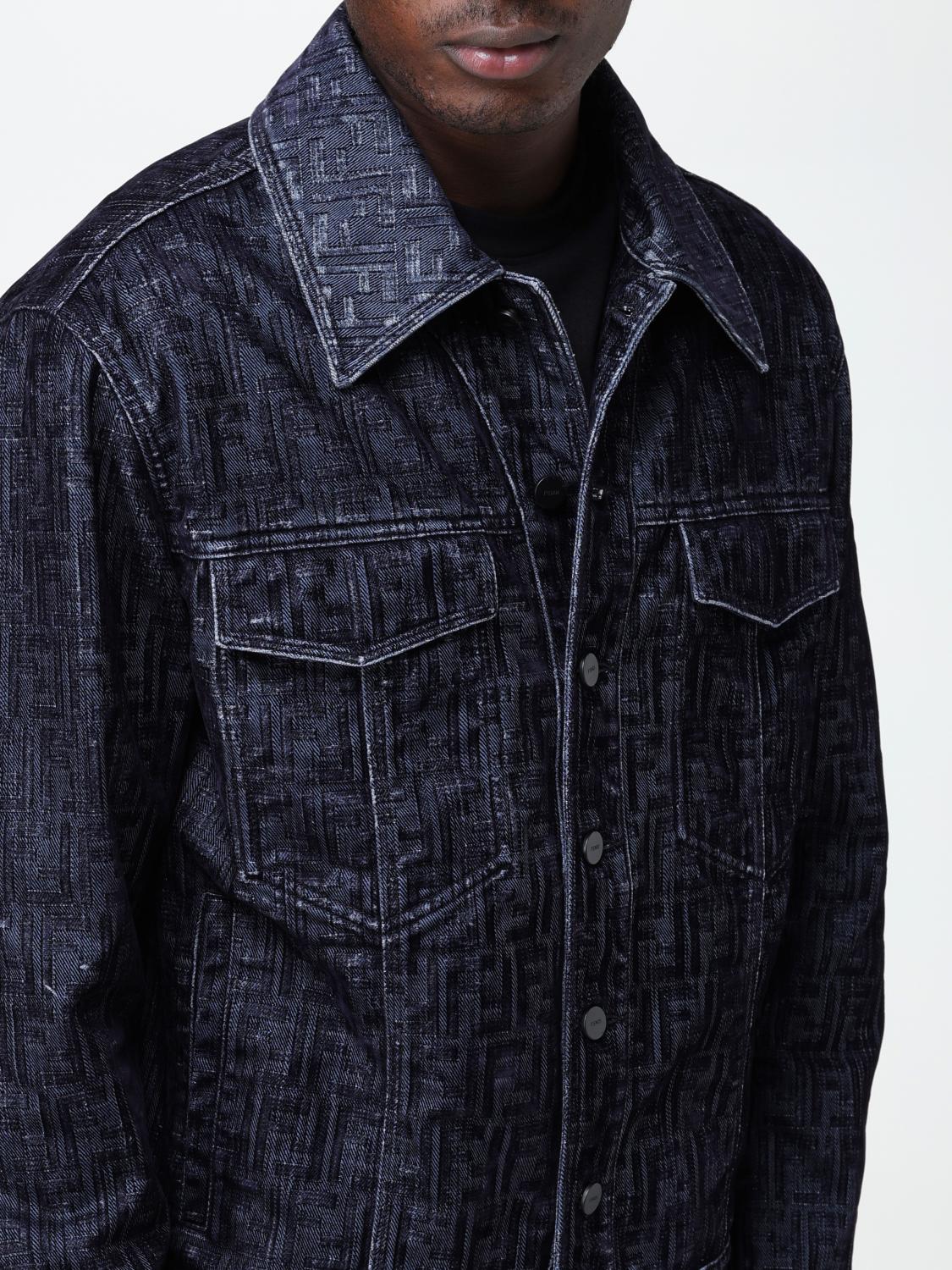 Fendi denim jacket with all-over FF pattern - Blue | FW0428APSW