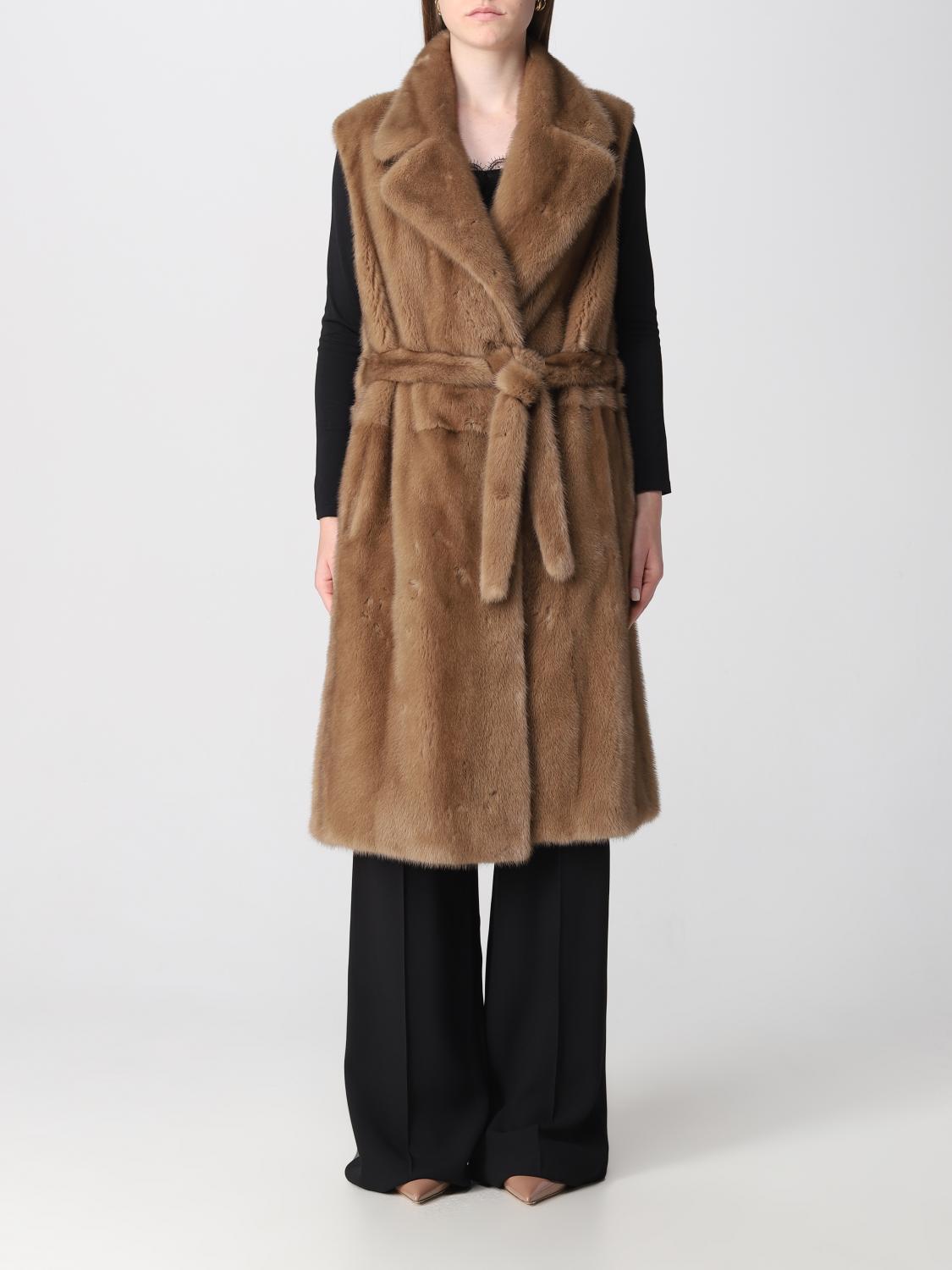 Gilet Simonetta Ravizza in pelliccia di visone Marrone