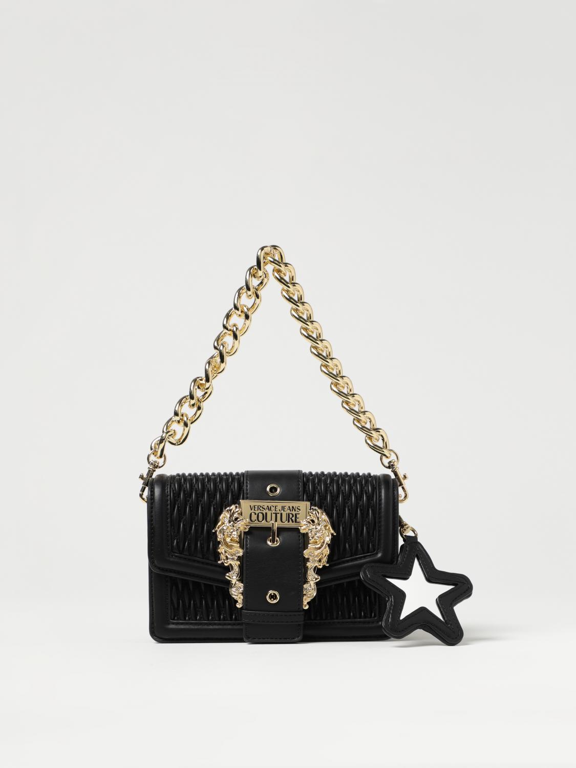 VERSACE JEANS COUTURE BORSA MINI: Borsa Versace Jeans Couture in pelle sintetica trapuntata, Nero - Img 1