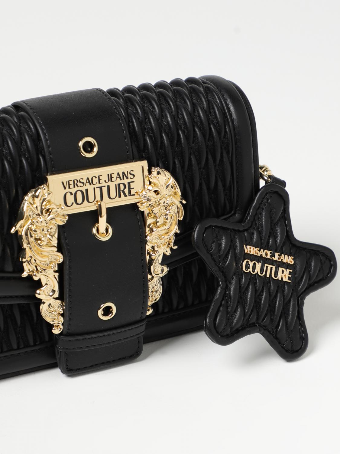 VERSACE JEANS COUTURE BORSA MINI: Borsa Versace Jeans Couture in pelle sintetica trapuntata, Nero - Img 3