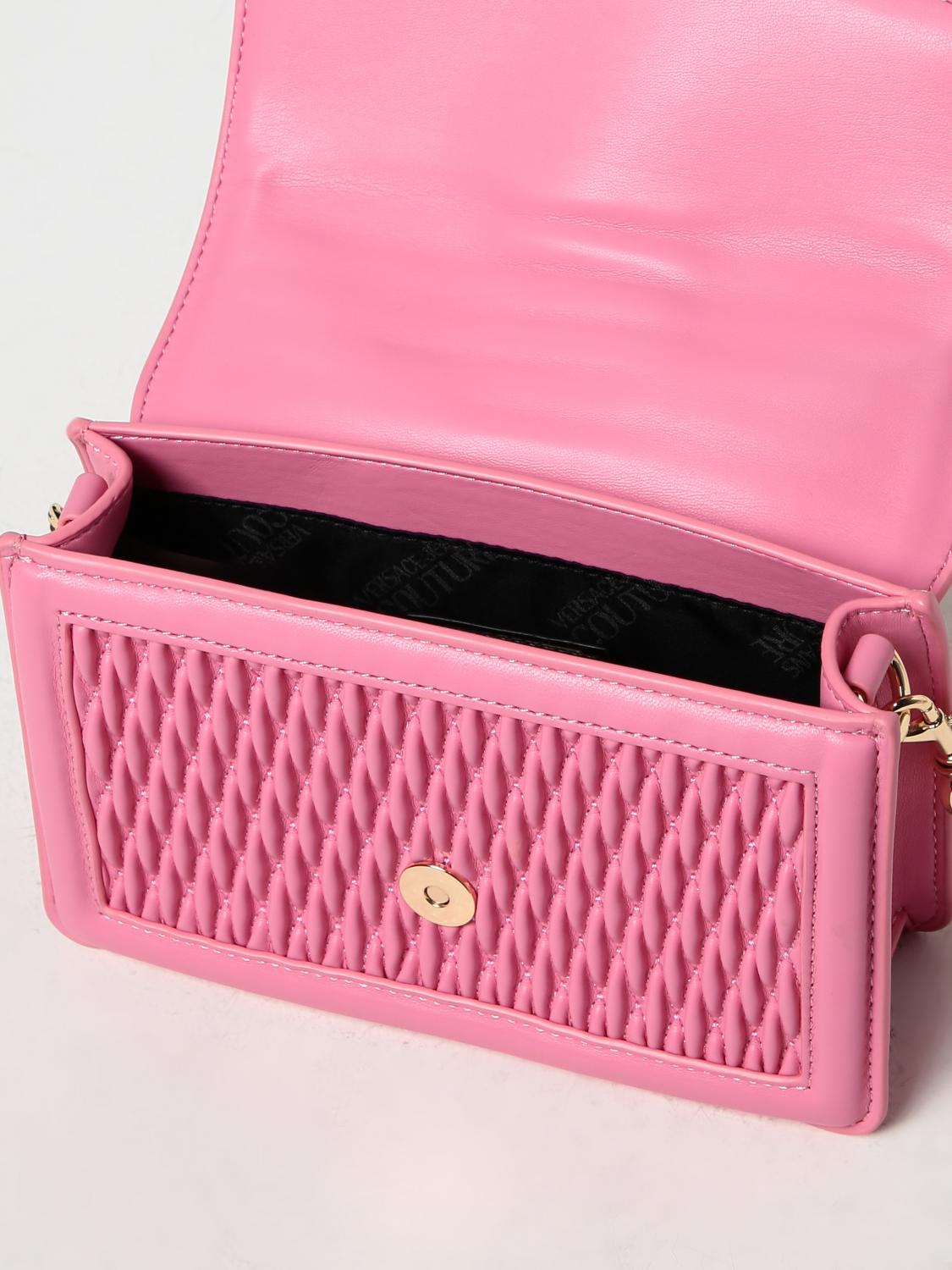 VERSACE JEANS COUTURE BORSA MINI: Borsa Versace Jeans Couture in pelle sintetica trapuntata, Rosa - Img 3