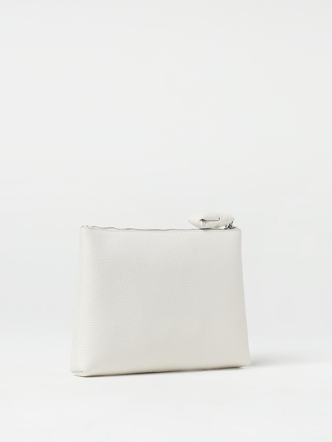 LEMAIRE CLUTCH: Clutch Lemaire in pelle a grana, Bianco - Img 2