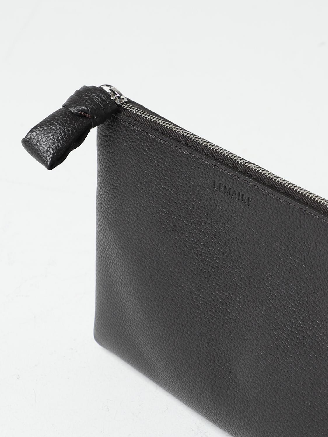 LEMAIRE CLUTCH: Clutch Lemaire in pelle a grana, Marrone - Img 3