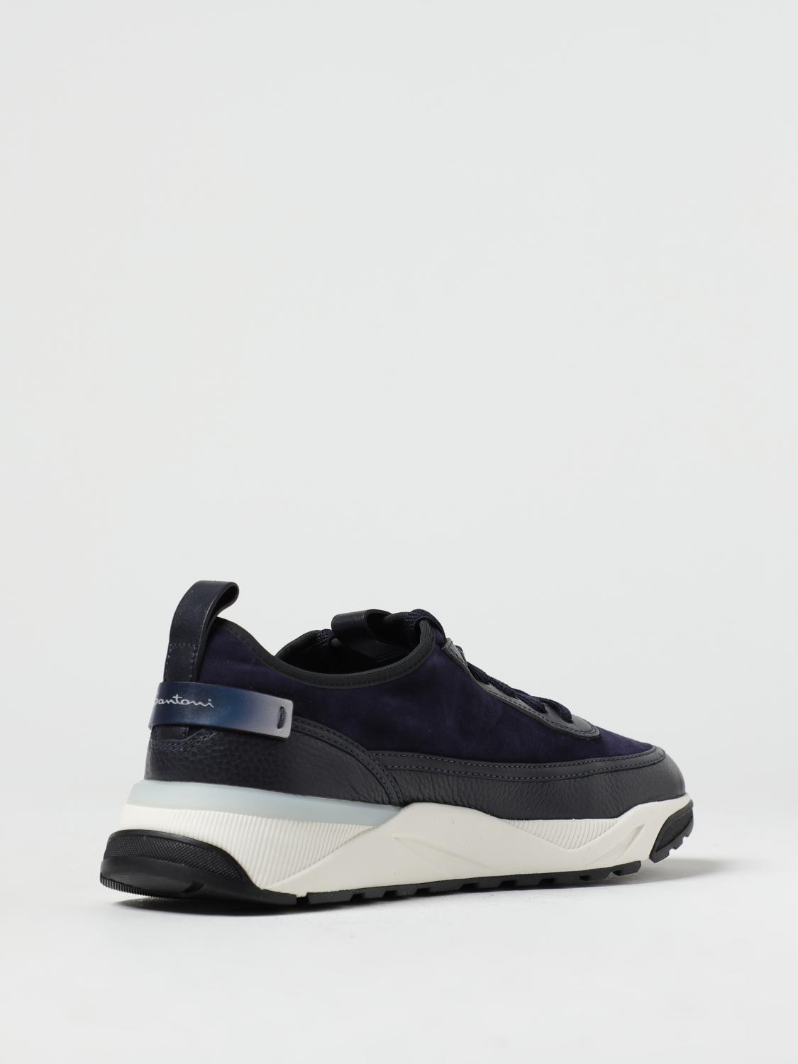 SANTONI SNEAKERS: Sneakers Santoni in pelle, Blue - Img 3