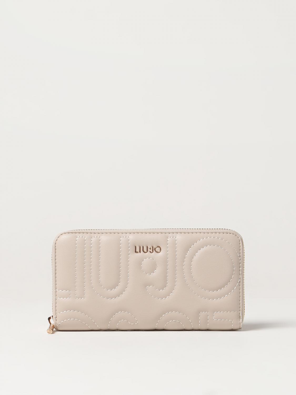 LIU JO PORTAFOGLIO: Portafoglio Liu Jo in pelle sintetica trapuntata con logo in metallo, Beige - Img 1