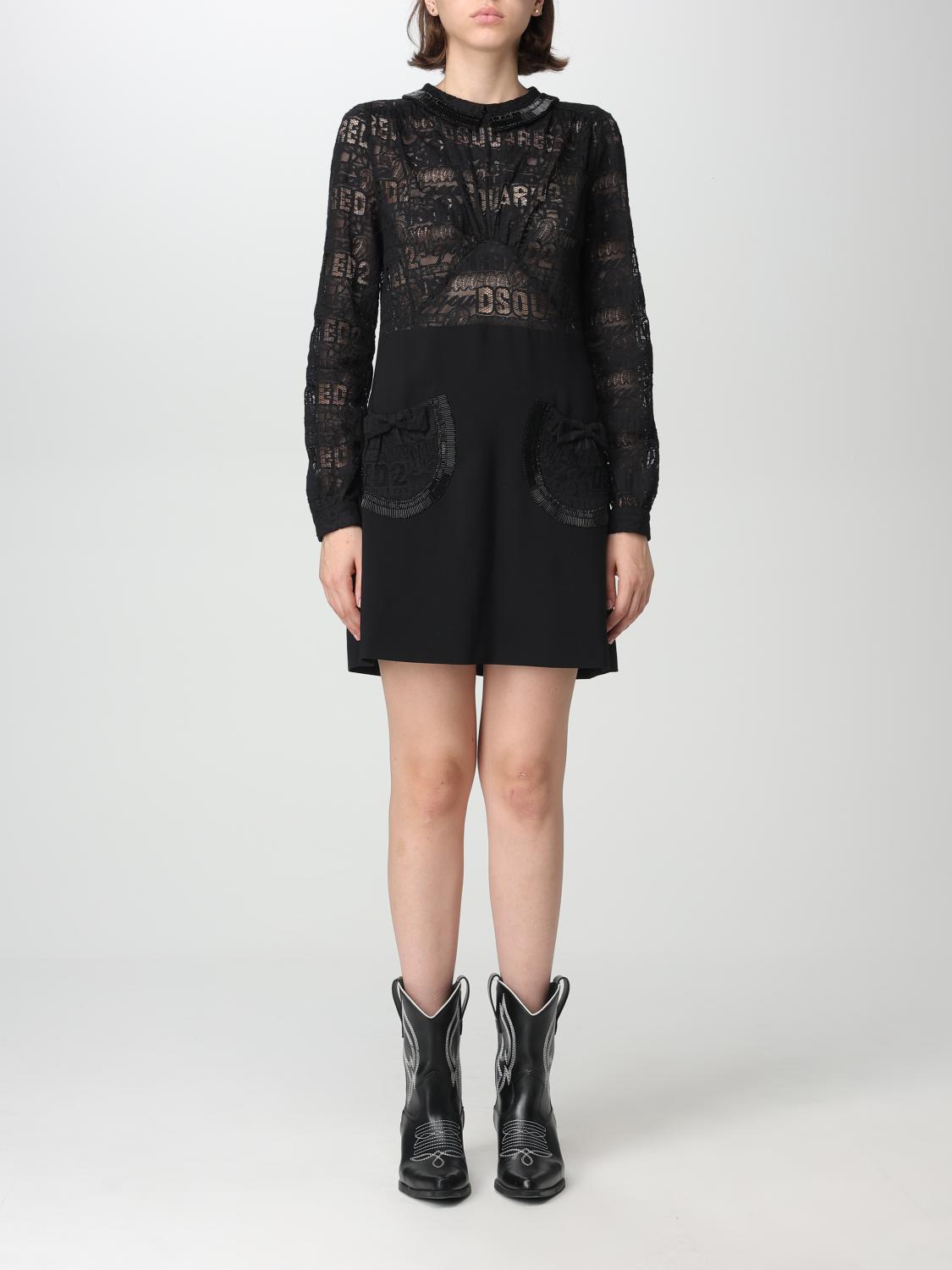 DSQUARED2 KLEID: Kleid damen Dsquared2, Schwarz - Img 1