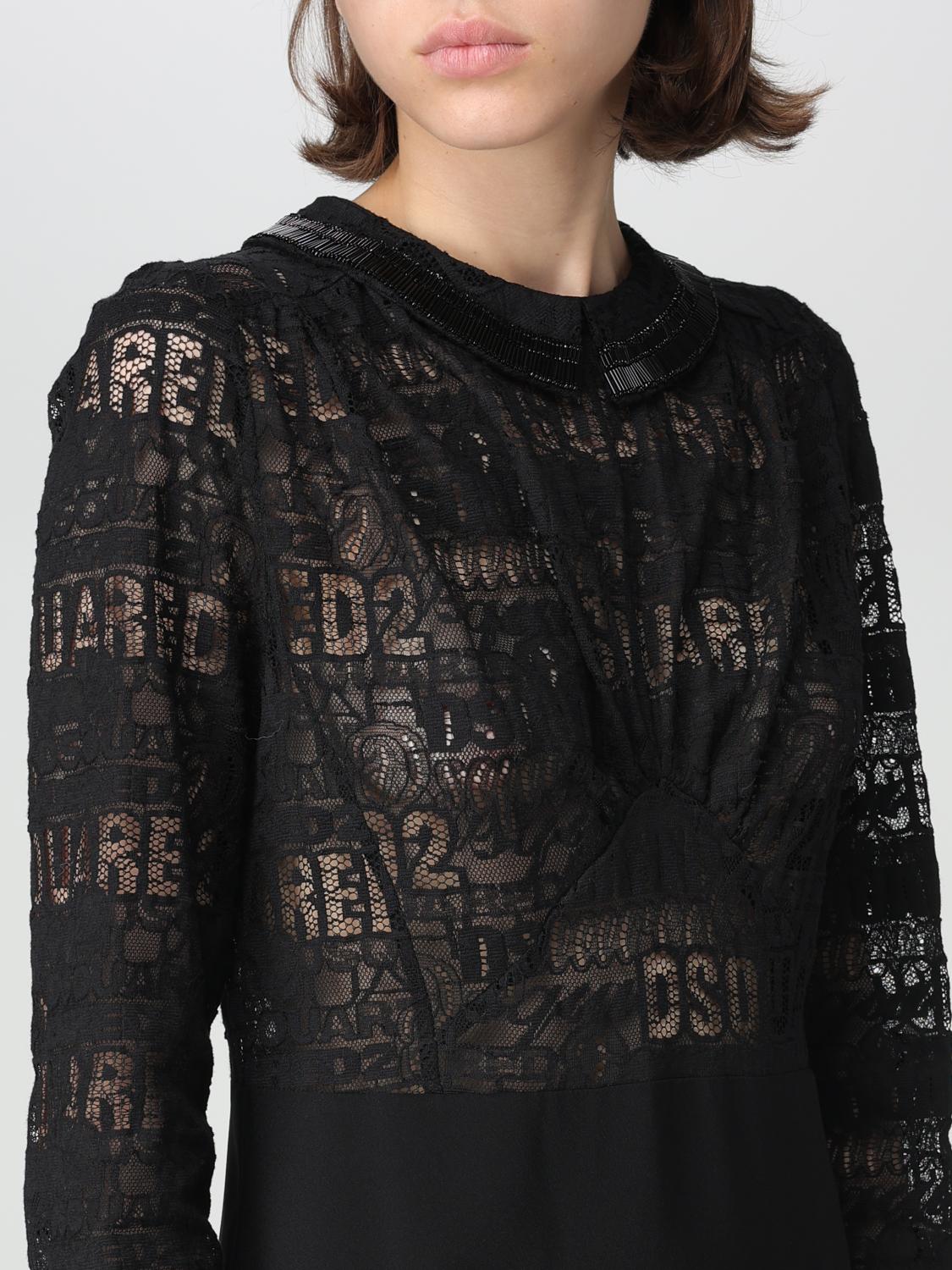 DSQUARED2 KLEID: Kleid damen Dsquared2, Schwarz - Img 3