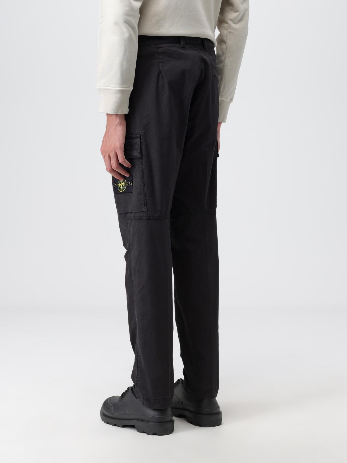 STONE ISLAND PANTALONI: Pantalone cargo Stone Island in gabardine di cotone stretch, Nero - Img 3