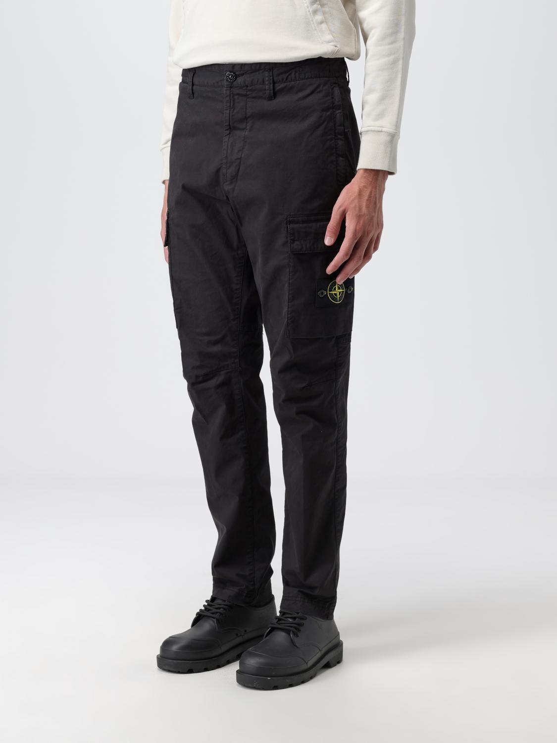STONE ISLAND PANTALONI: Pantalone cargo Stone Island in gabardine di cotone stretch, Nero - Img 4