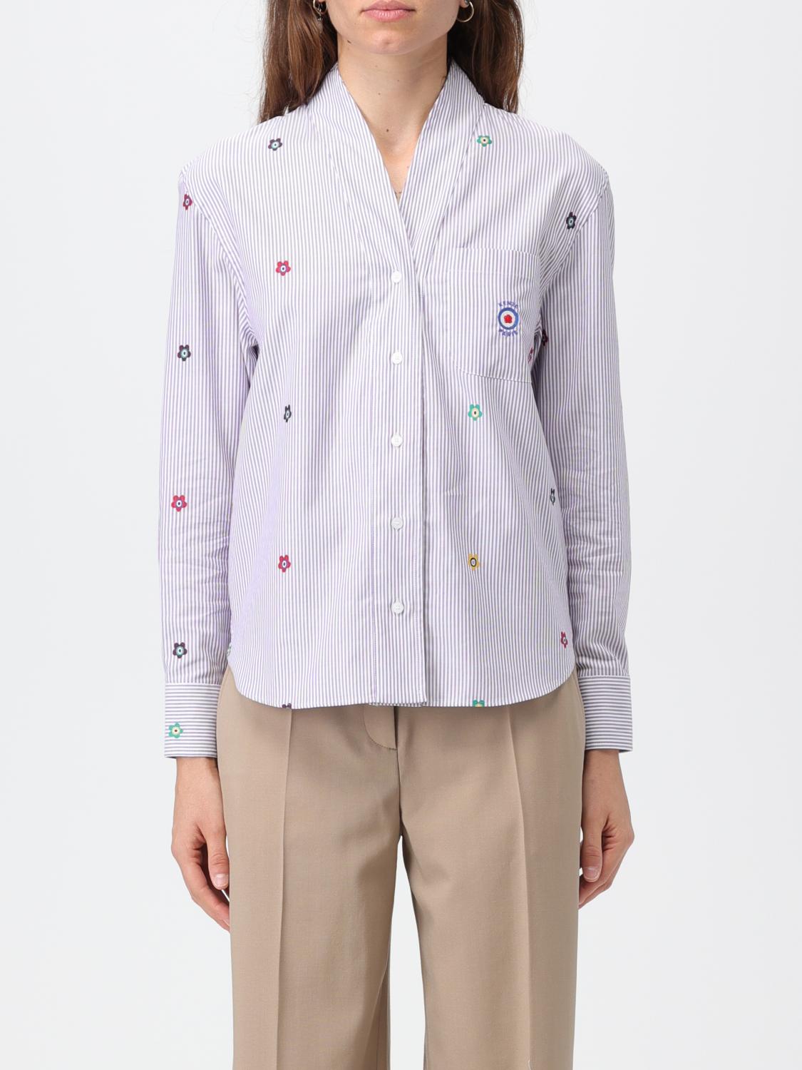 KENZO CAMICIA: Camicia Kenzo in cotone con ricami Boke Flower a contrasto, Viola - Img 1