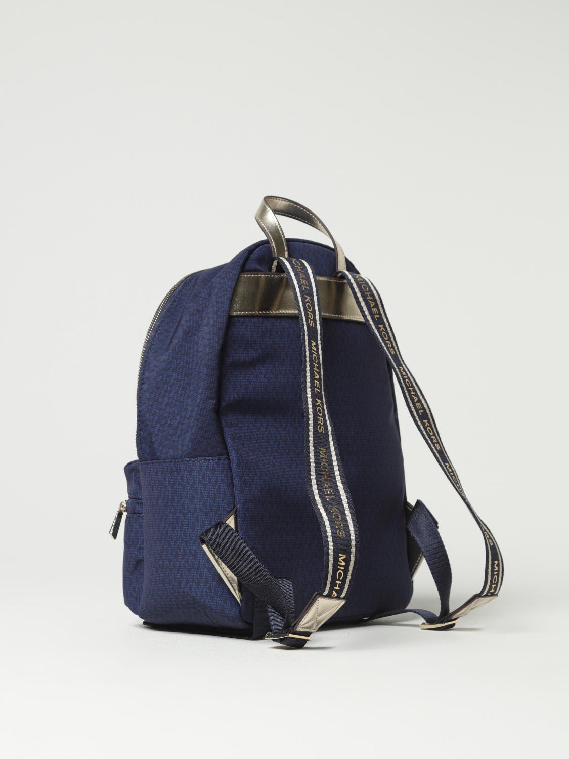 Michael Kors backpack in nylon with monogram pattern - Blue  display picture 3