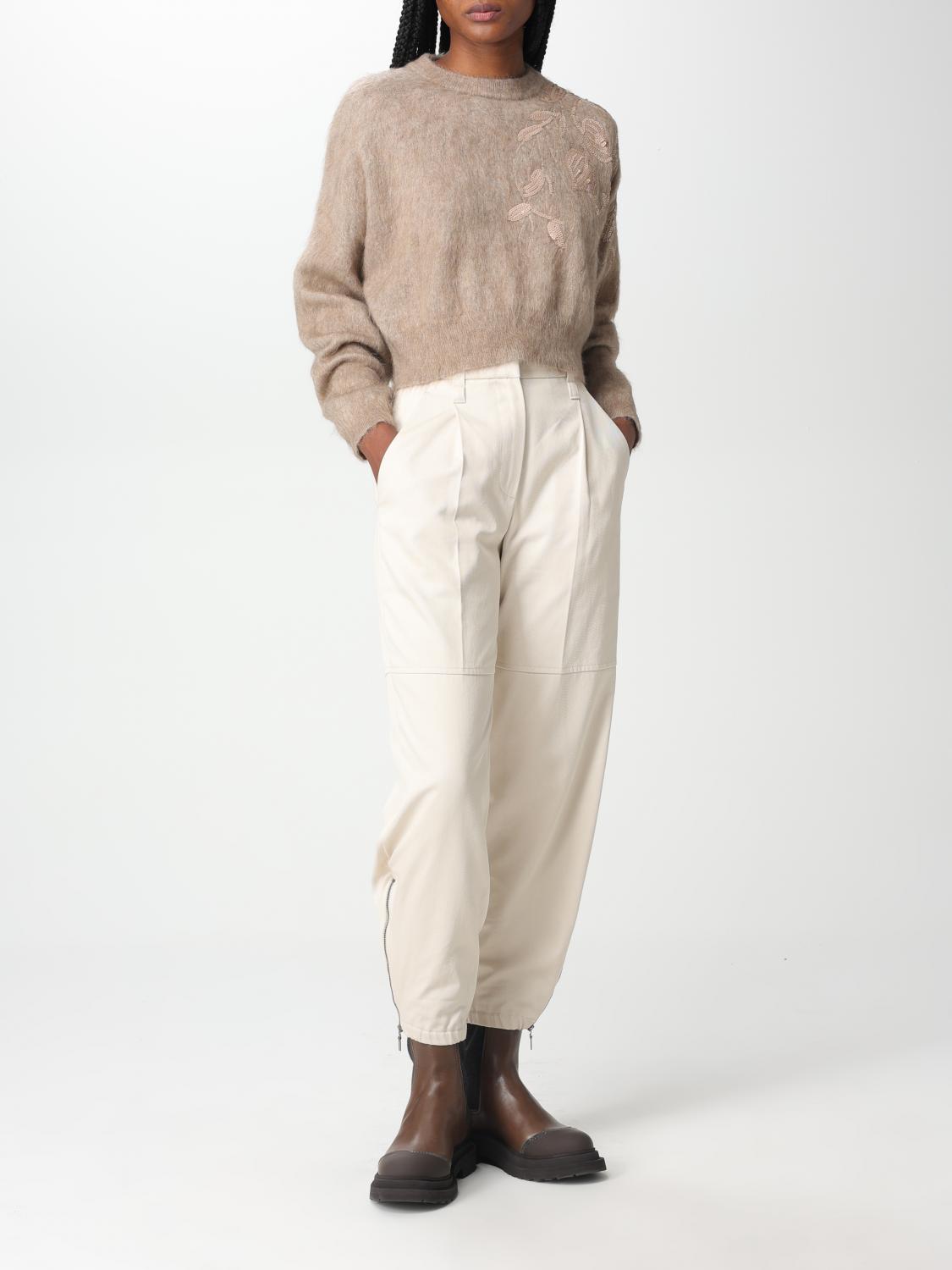 BRUNELLO CUCINELLI PULL: Pull femme Brunello Cucinelli, Marron - Img 2