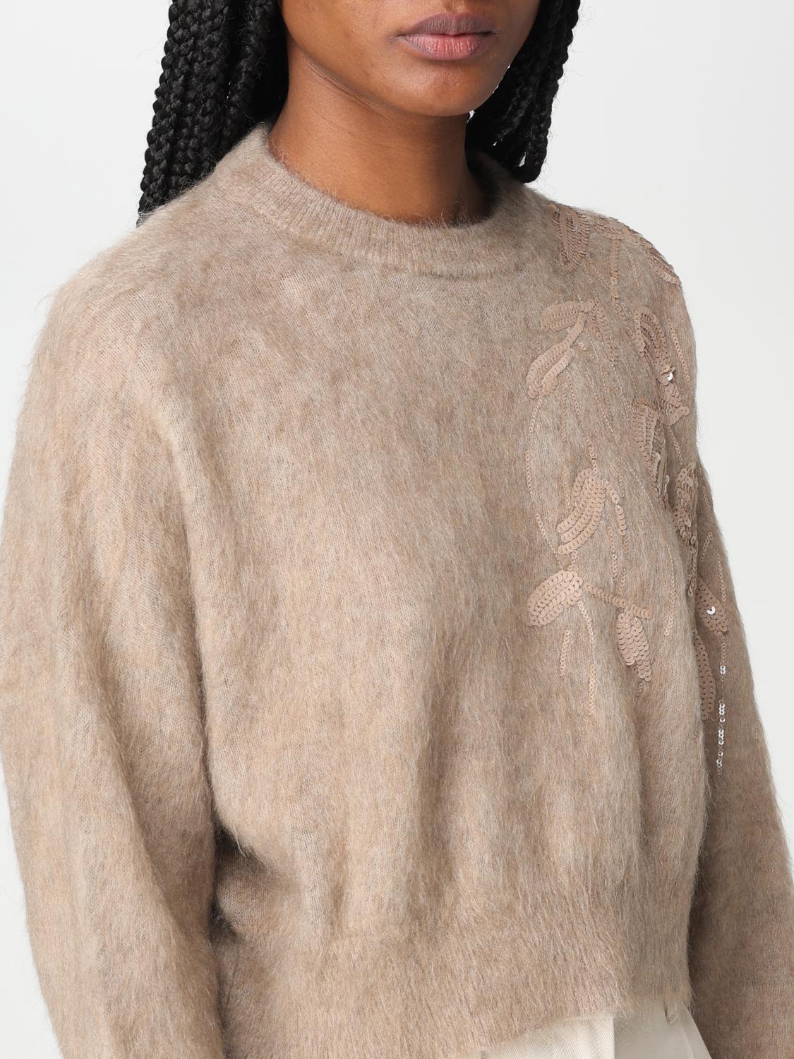 BRUNELLO CUCINELLI PULL: Pull femme Brunello Cucinelli, Marron - Img 4