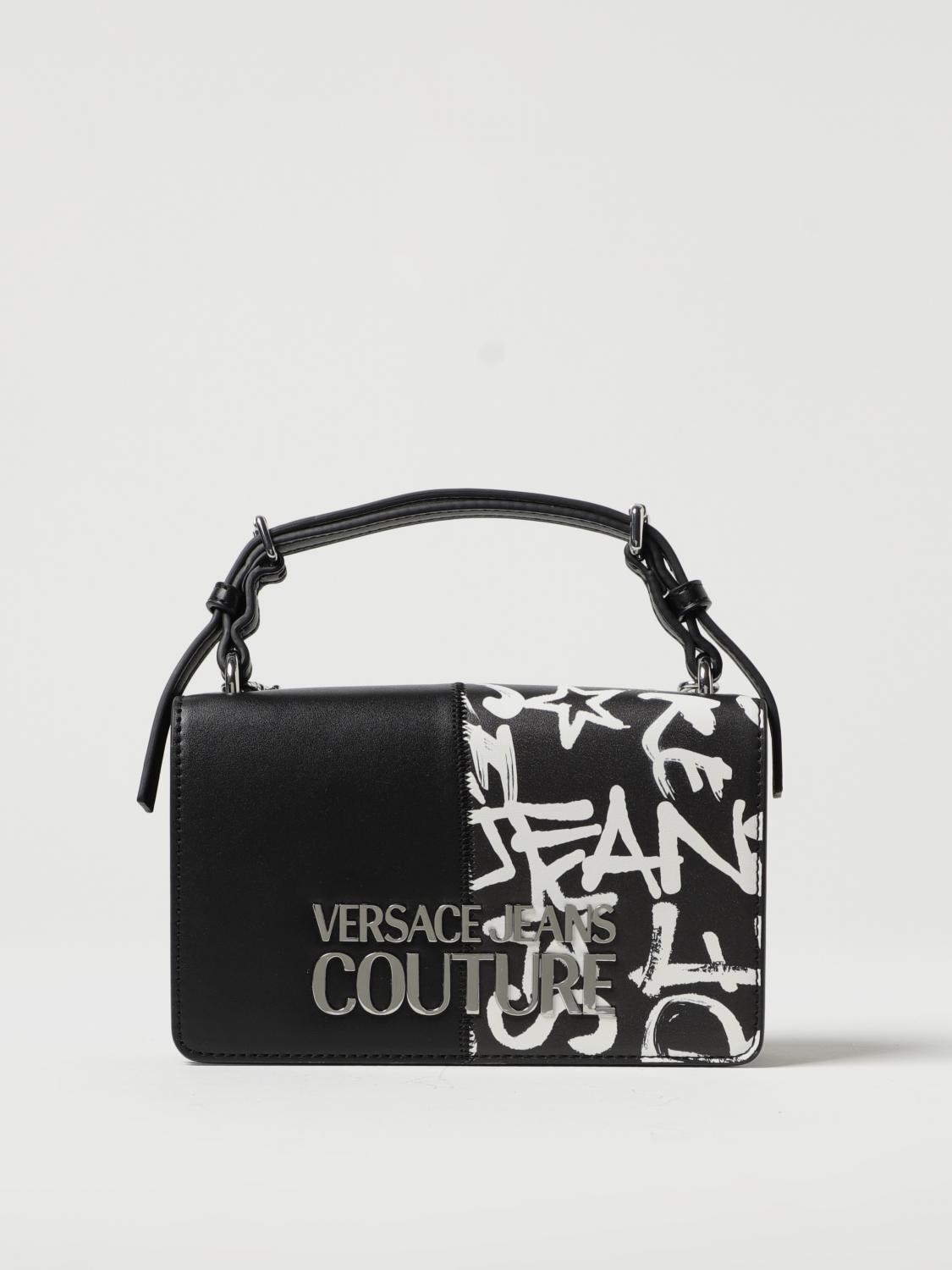 VERSACE JEANS COUTURE BORSA MINI: Borsa Versace Jeans Couture in pelle sintetica stampata, Nero 3 - Img 1