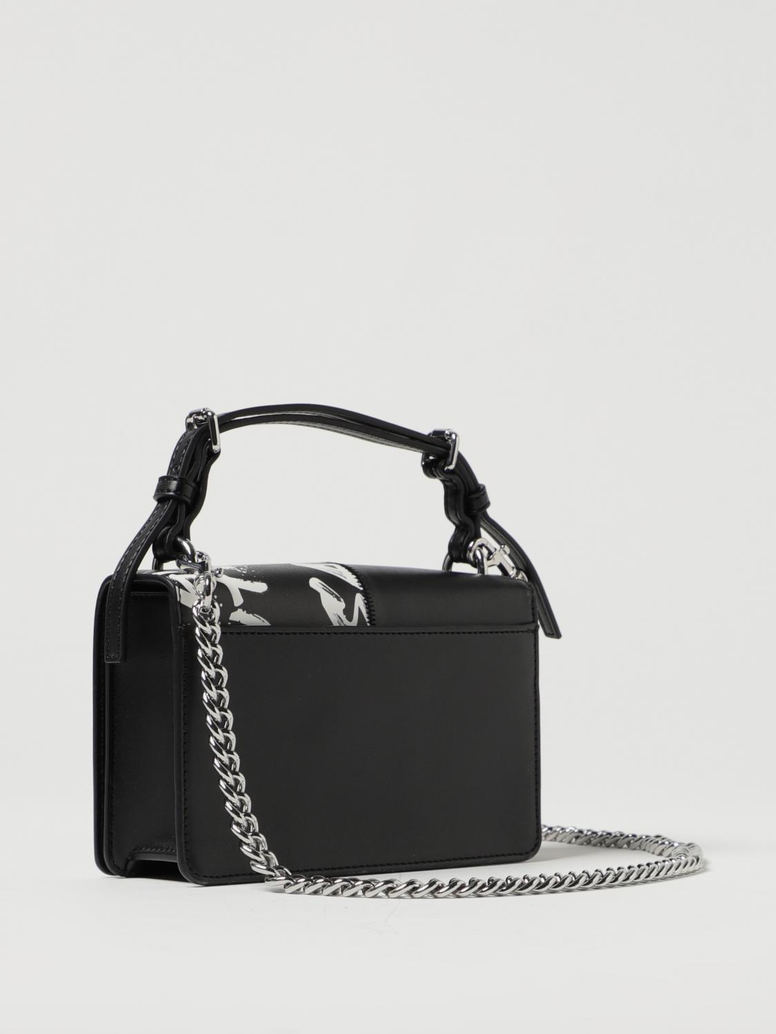 VERSACE JEANS COUTURE BORSA MINI: Borsa Versace Jeans Couture in pelle sintetica stampata, Nero 3 - Img 2