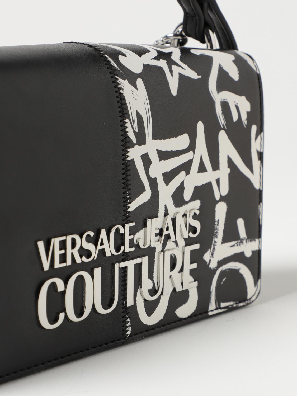 VERSACE JEANS COUTURE BORSA MINI: Borsa Versace Jeans Couture in pelle sintetica stampata, Nero 3 - Img 3