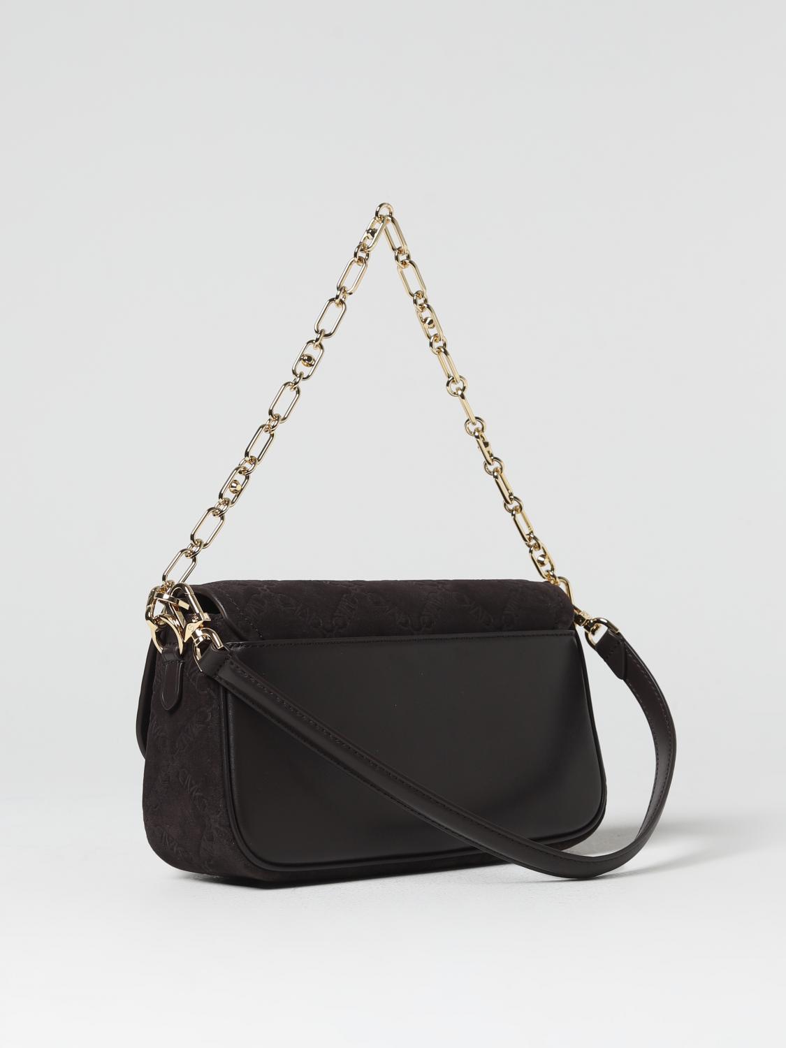 MICHAEL KORS SHOULDER BAG: Michael Kors Parker bag in suede with monogram, Brown - Img 2
