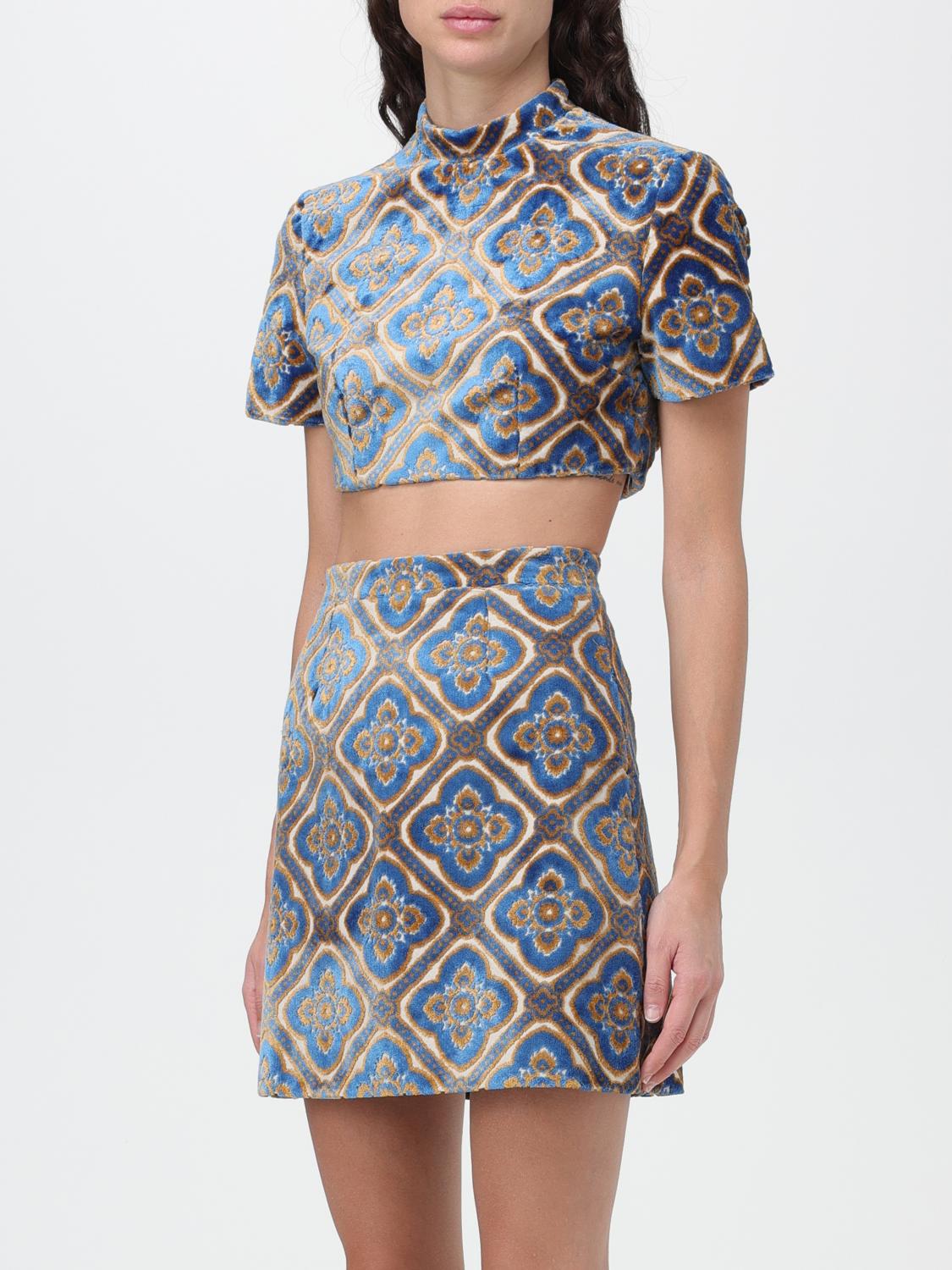 【送料&関税込】Etro Viscose Top Etro Outlet: top in viscose and cotton jacquard velvet
