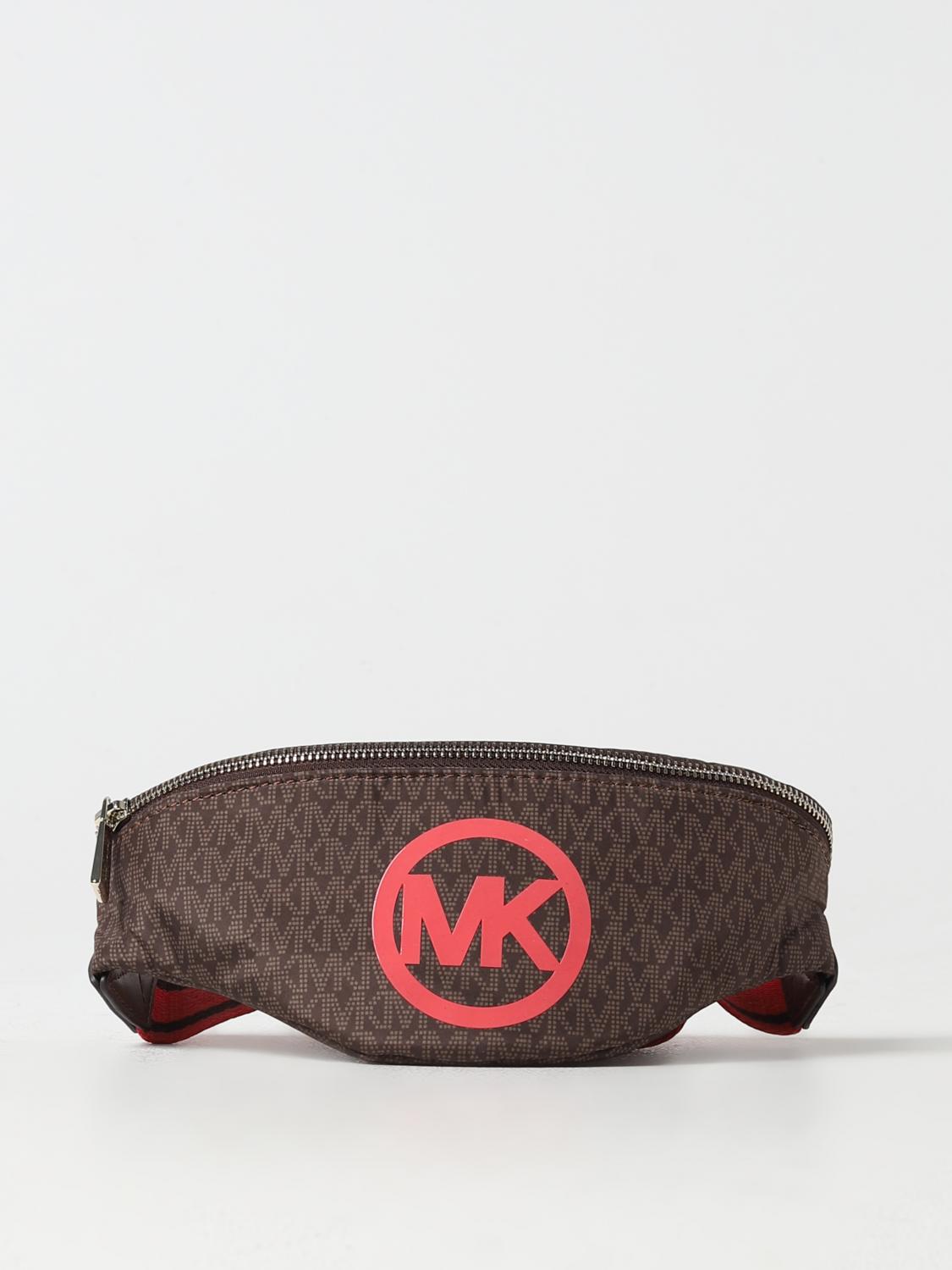MICHAEL KORS BAG: Michael Kors belt bag in nylon with all-over monogram, Brown - Img 1
