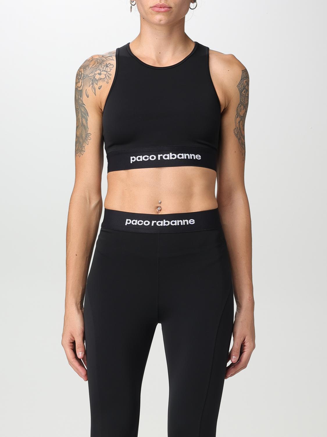 ブラジャー Rabanne FW23 TOPS WITH LOGO (23AJTO608PA0092_P001) Rabanne Outlet: Top woman Paco - Black | Rabanne top