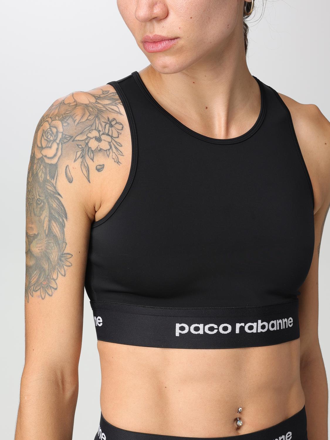 ブラジャー Rabanne FW23 TOPS WITH LOGO (23AJTO608PA0092_P001) Rabanne Outlet: Top woman Paco - Black | Rabanne top