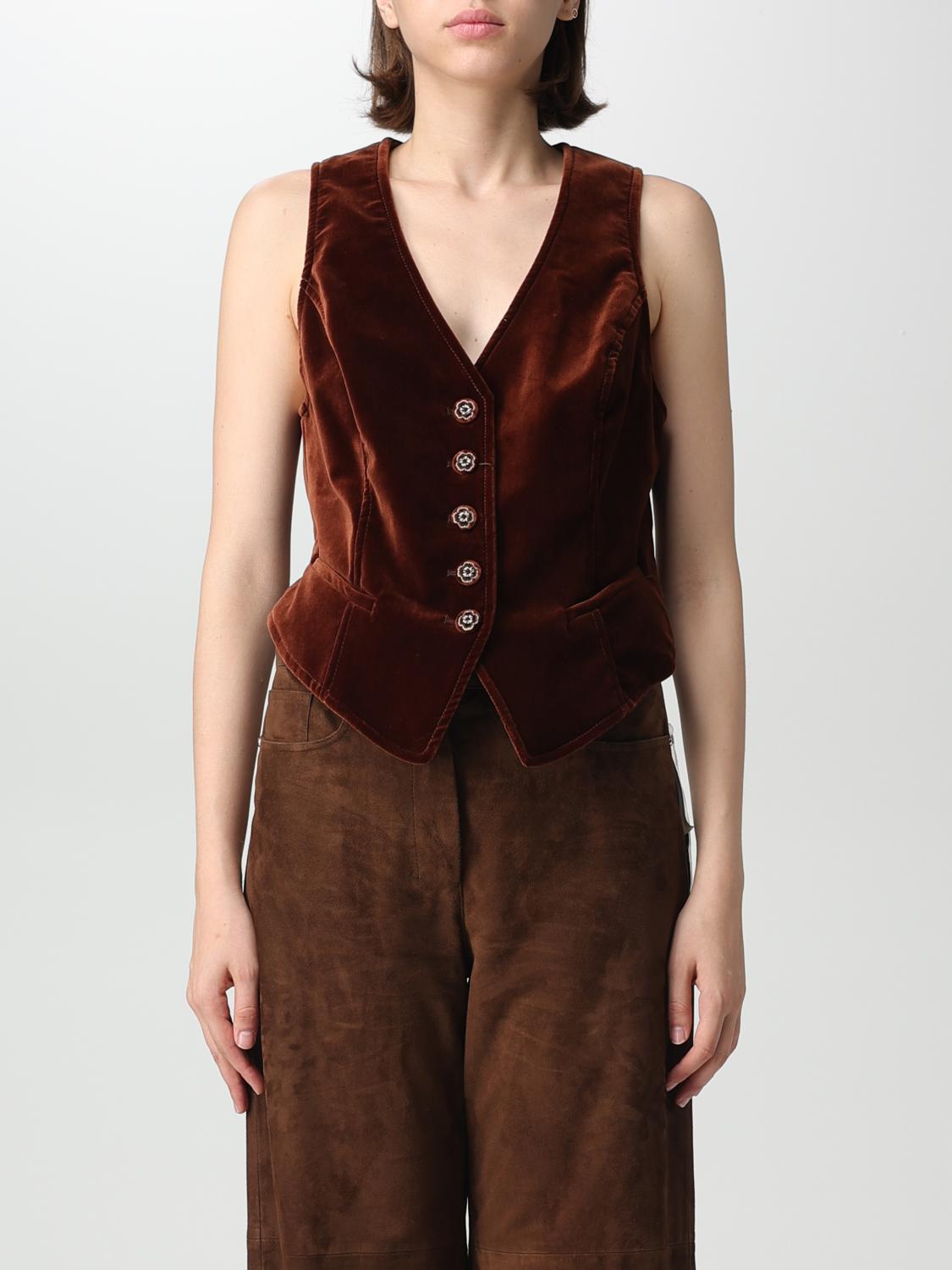 ETRO WAISTCOAT: Etro velvet waistcoat, Brown - Img 1