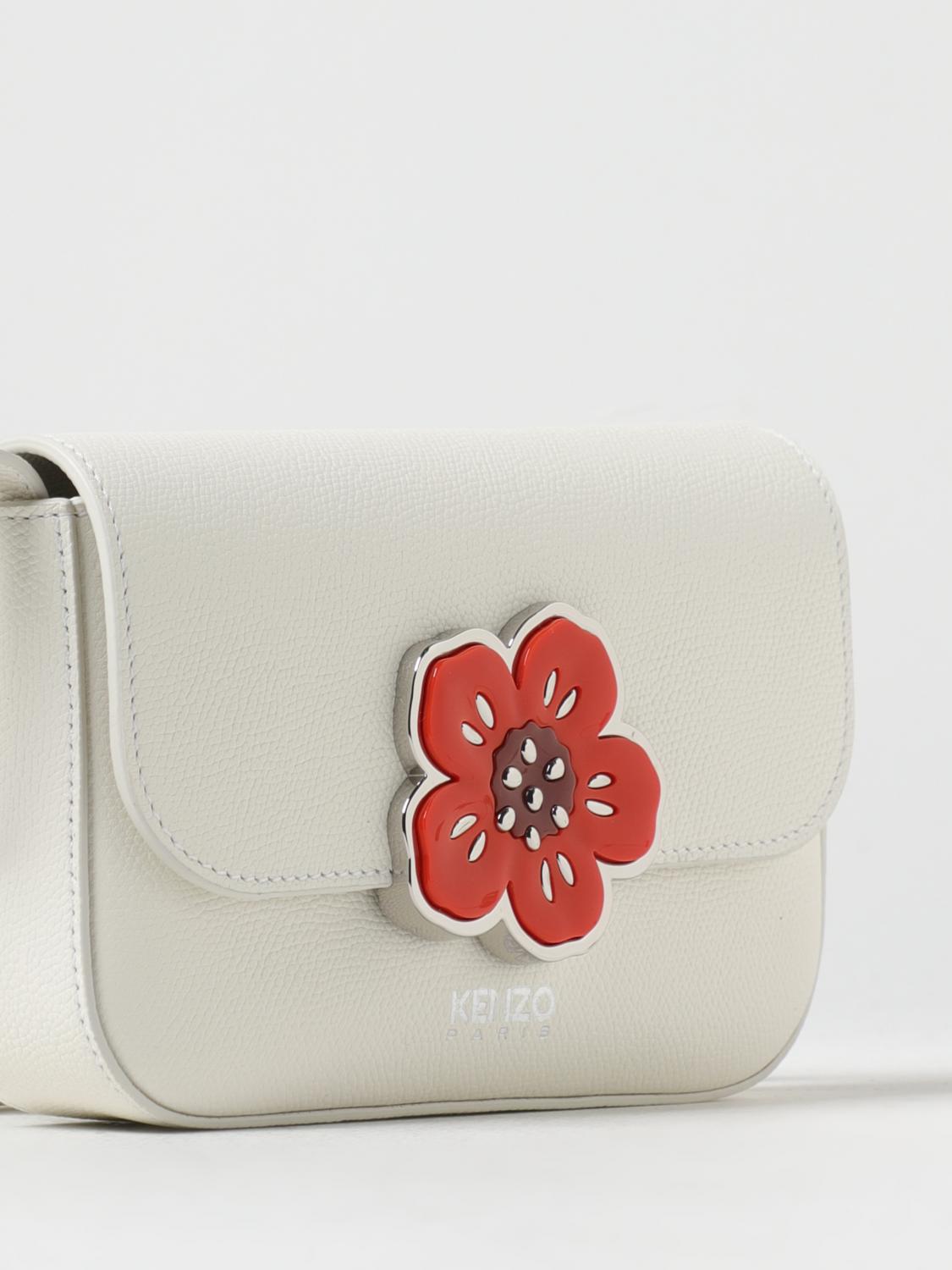 Kenzo Boke Flower bag in grained leather - White | FD52SA418L01