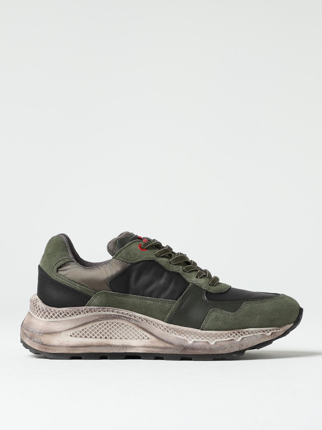 PEUTEREY SNEAKERS: Sneakers Torque Peuterey in pelle e nylon used, Verde - Img 1