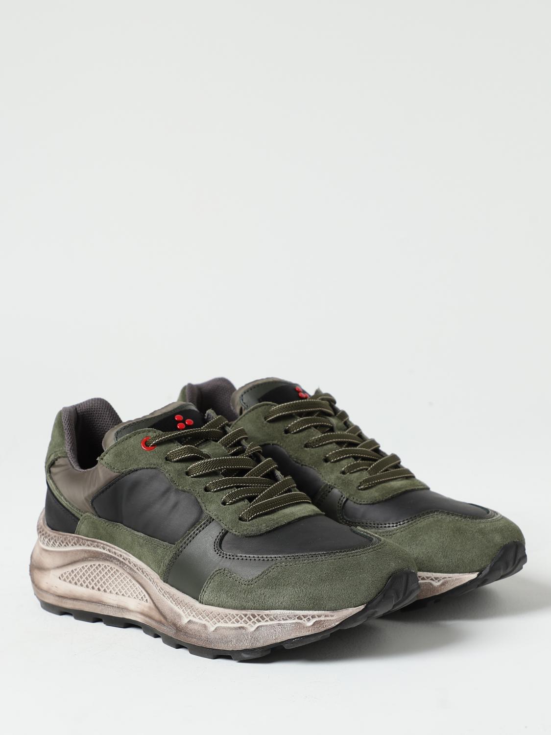 PEUTEREY SNEAKERS: Sneakers Torque Peuterey in pelle e nylon used, Verde - Img 2
