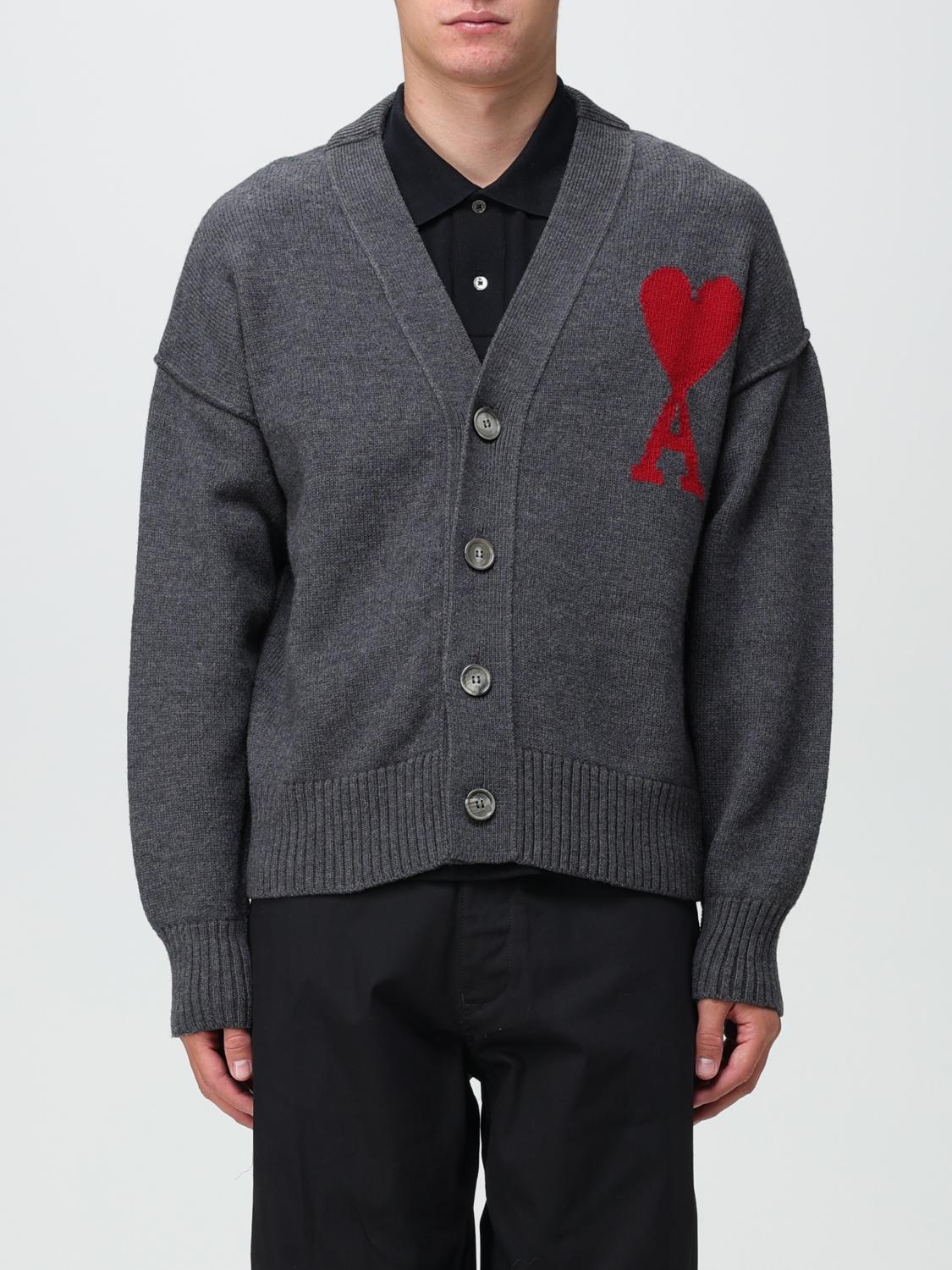 AMI PARIS CARDIGAN: Pull homme Ami Paris, Gris - Img 1