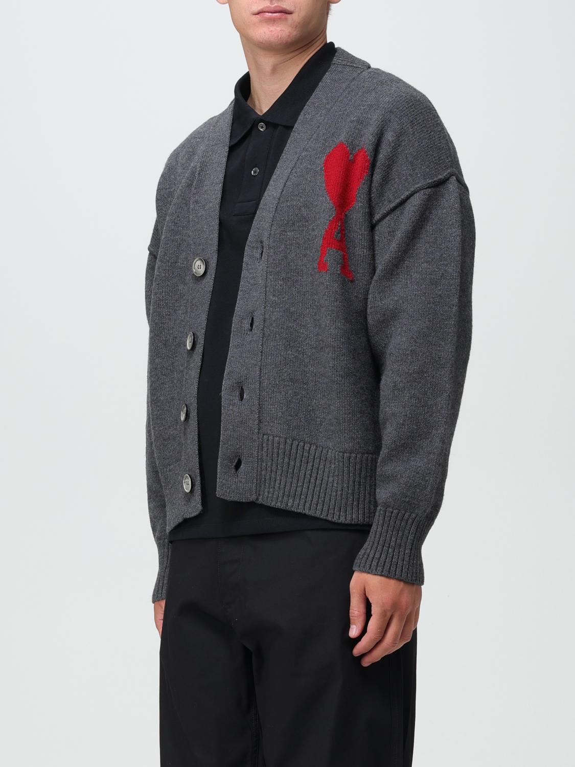 AMI PARIS CARDIGAN: Pull homme Ami Paris, Gris - Img 4