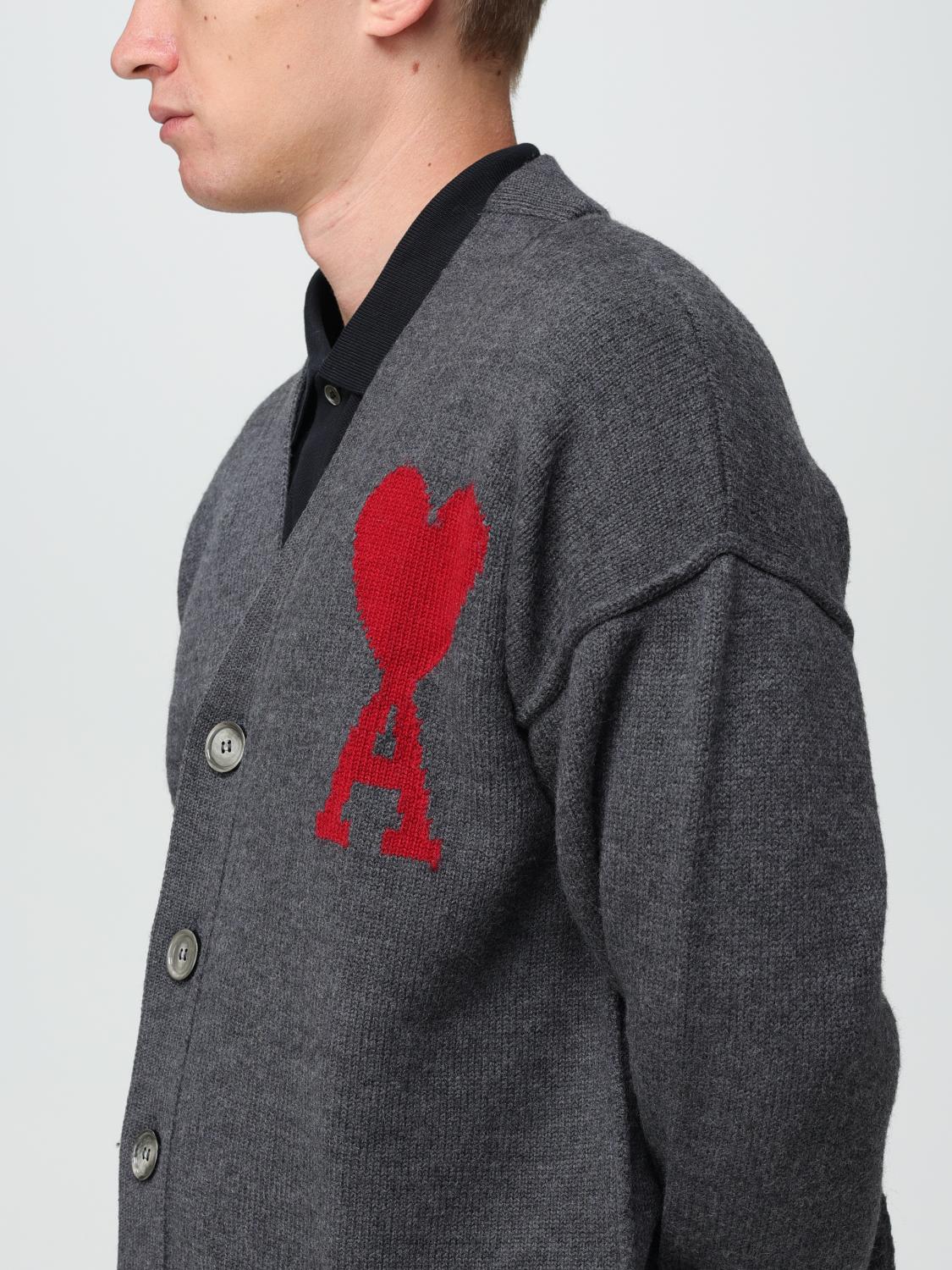 AMI PARIS CARDIGAN: Pull homme Ami Paris, Gris - Img 5