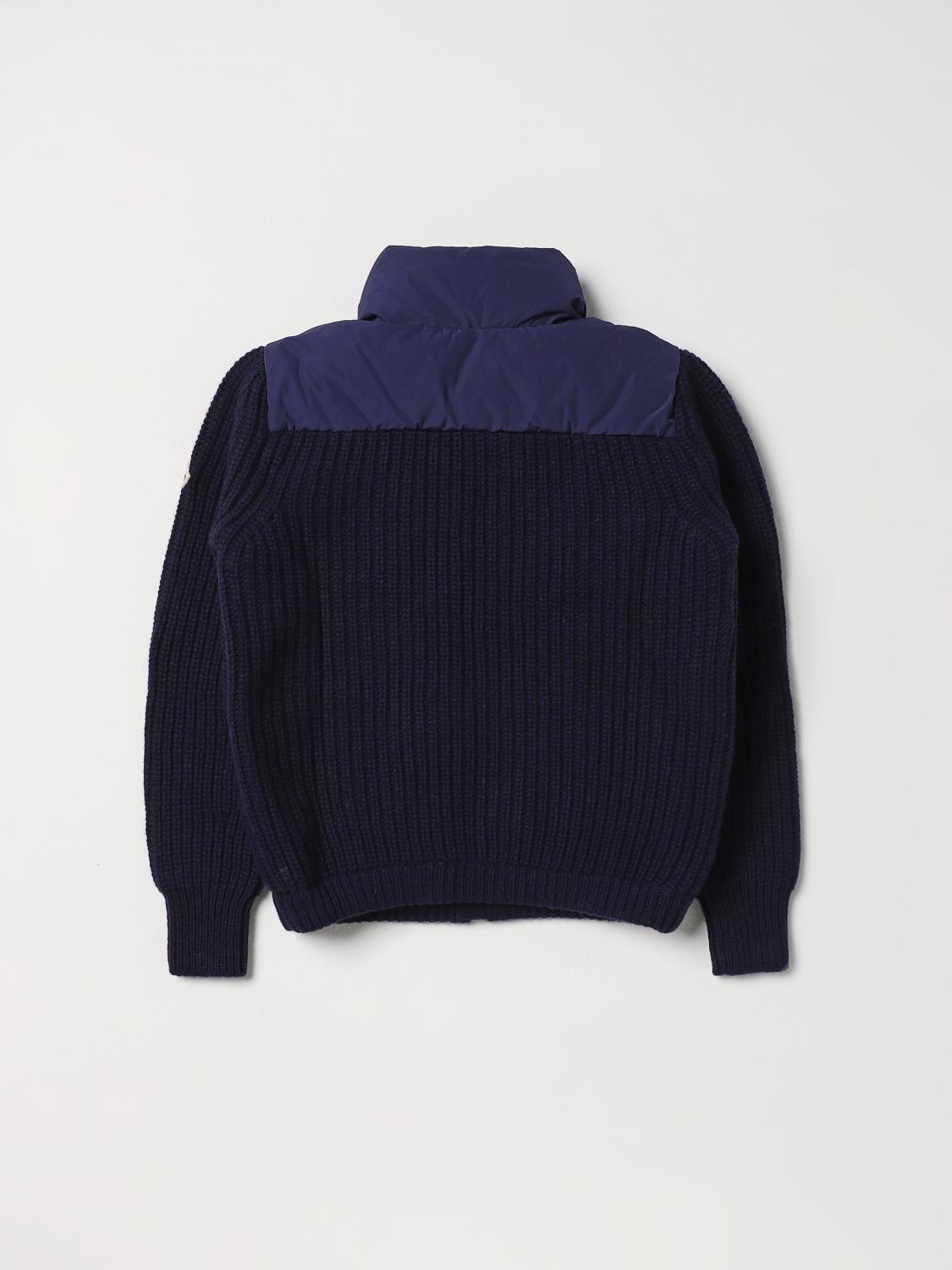 MONCLER フリースプルオーバー ネイビー キッズ MONCLER: Sweater kids - Blue | Moncler sweater 9B00004M1241 online