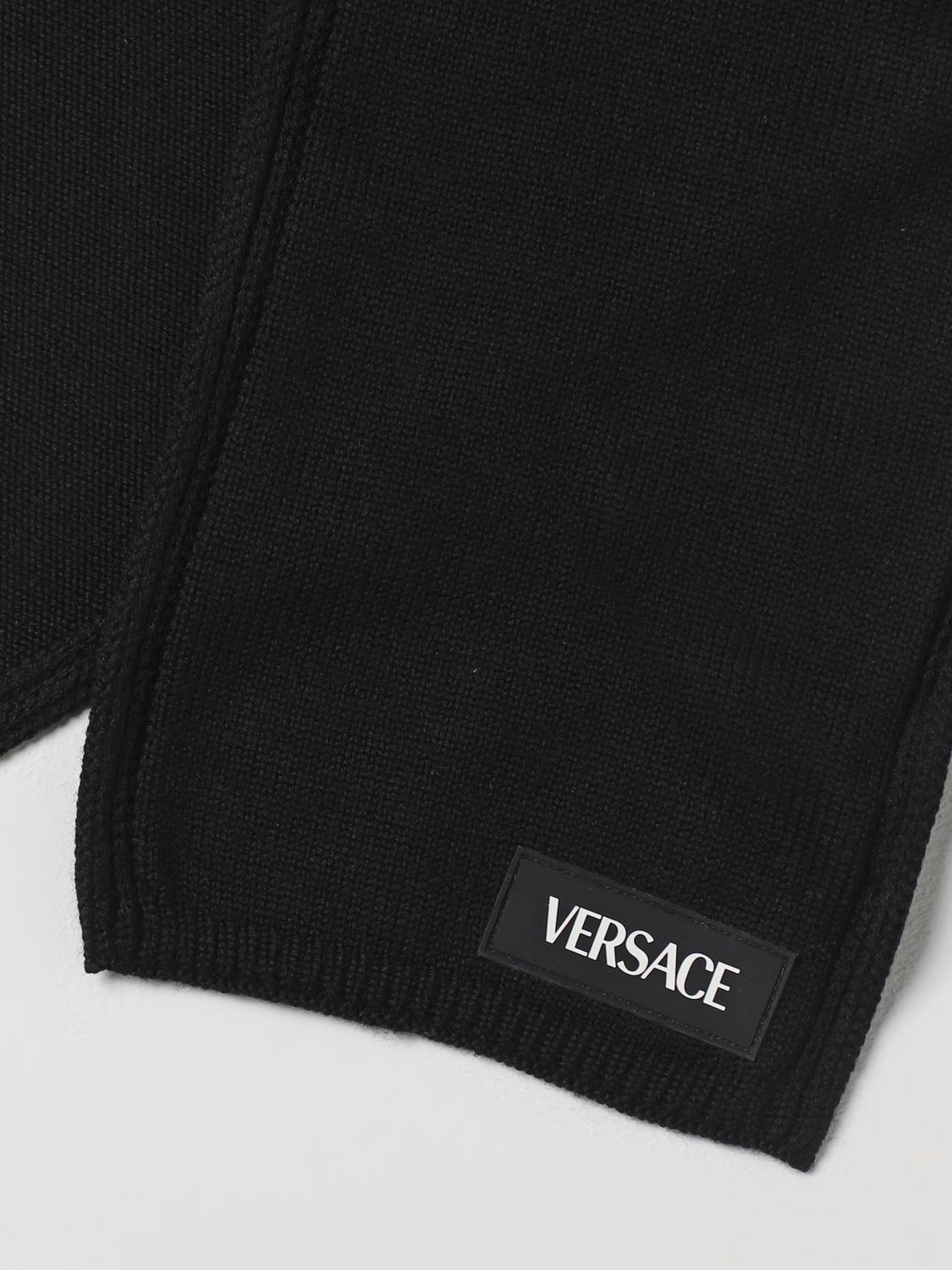 VERSACE SCIARPA: Sciarpa Versace Young in lana vergine, Nero - Img 3