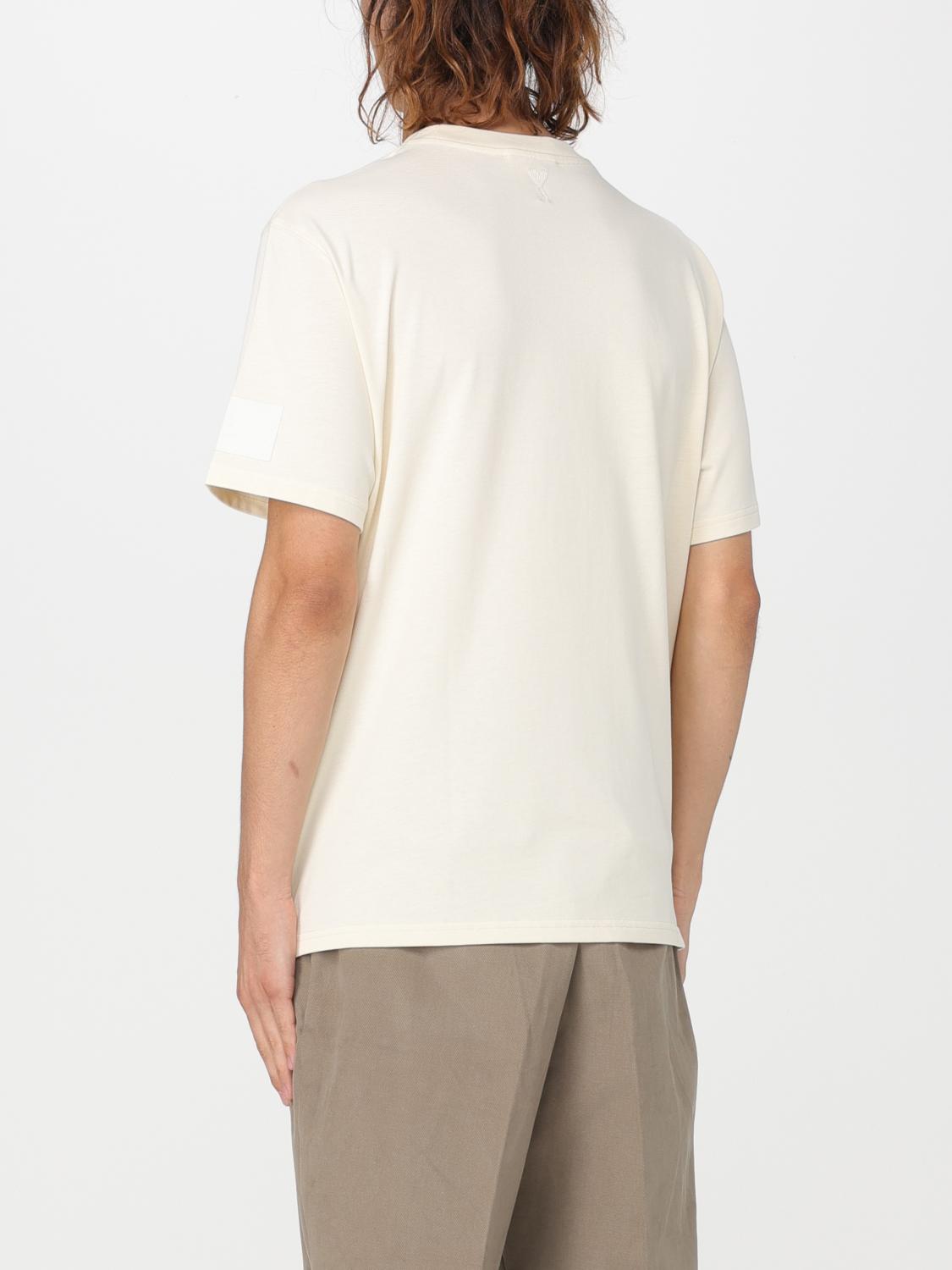 AMI PARIS T-SHIRT: T-shirt Ami Paris in cotone, Bianco - Img 3
