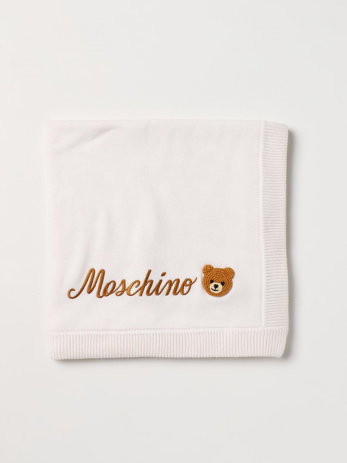 Moschino Outlet: Baby blanket in cotton and wool Sky Moschino