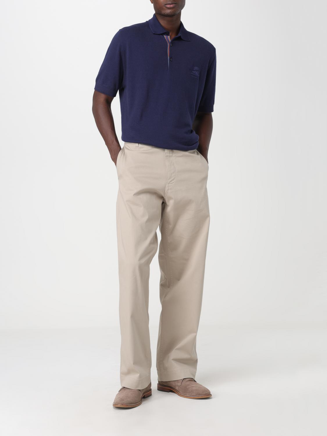 ETRO POLO: Polo Etro in cashmere e cotone, Blue - Img 2