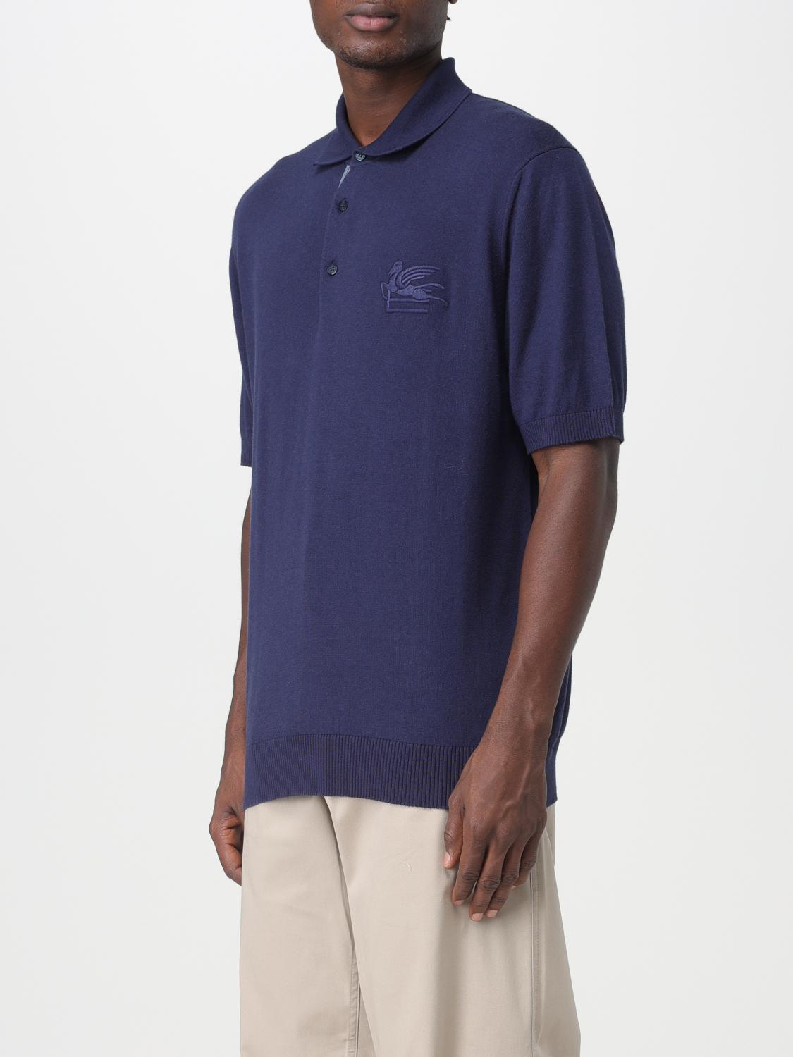 ETRO POLO: Polo Etro in cashmere e cotone, Blue - Img 4
