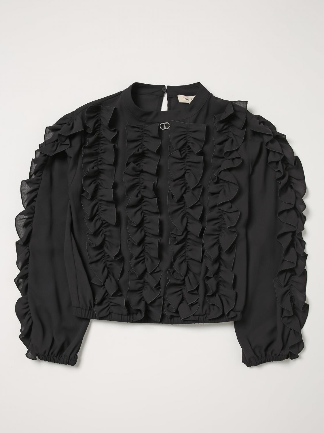 TWINSET BLUSE: T-shirt kinder Twinset, Schwarz - Img 1