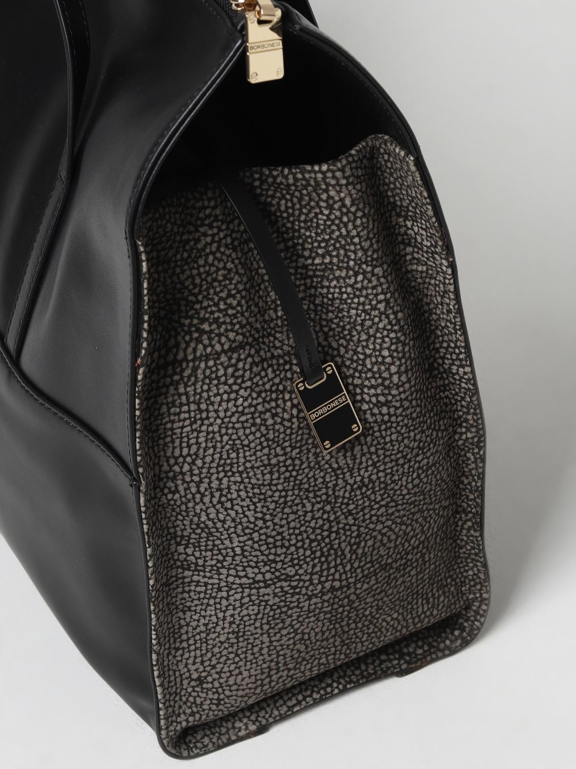 BORBONESE BORSA TOTE: Borsa Livre Borbonese in nappa e suede, Nero 1 - Img 3