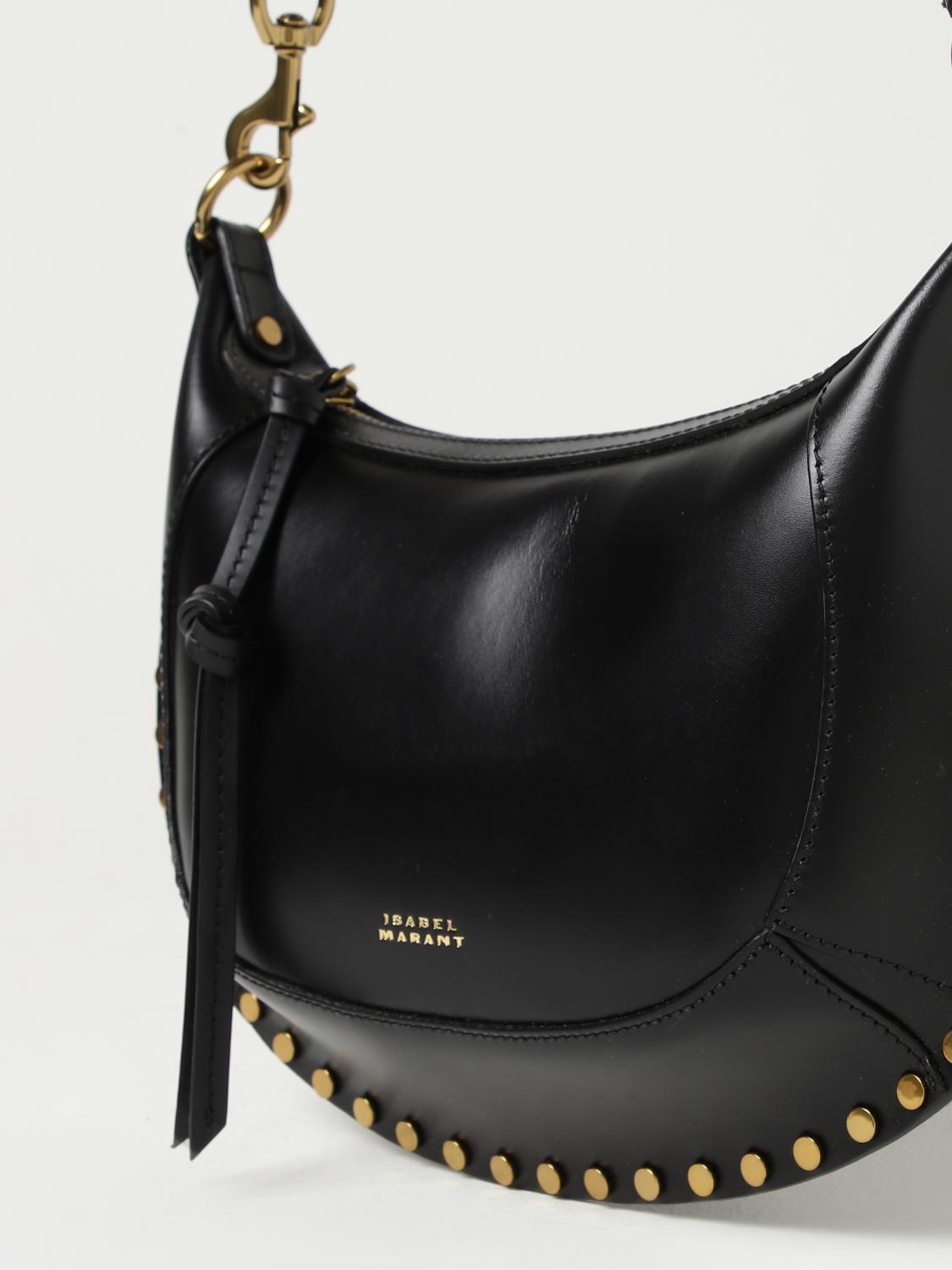 ISABEL MARANT BORSA A TRACOLLA: Borsa Oskan Moon Isabel Marant in pelle con borchie, Nero - Img 3